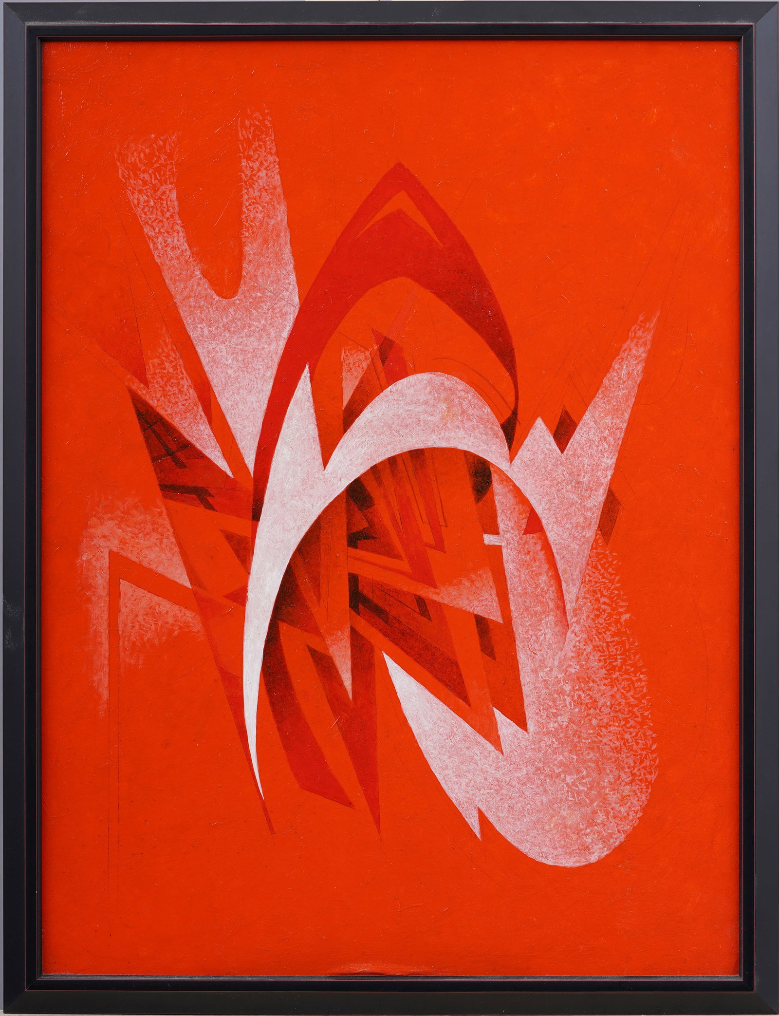 Charles Braunsdorf 1960 Signed Framed Mid Century Modern Abstract Precisionist Oil Painting: Antique German American oil painting by Charles Braunsdorf. Oil on board. Signed. Framed. Please see all images for condition. Size is measured and written on the back of the painting. The first size 