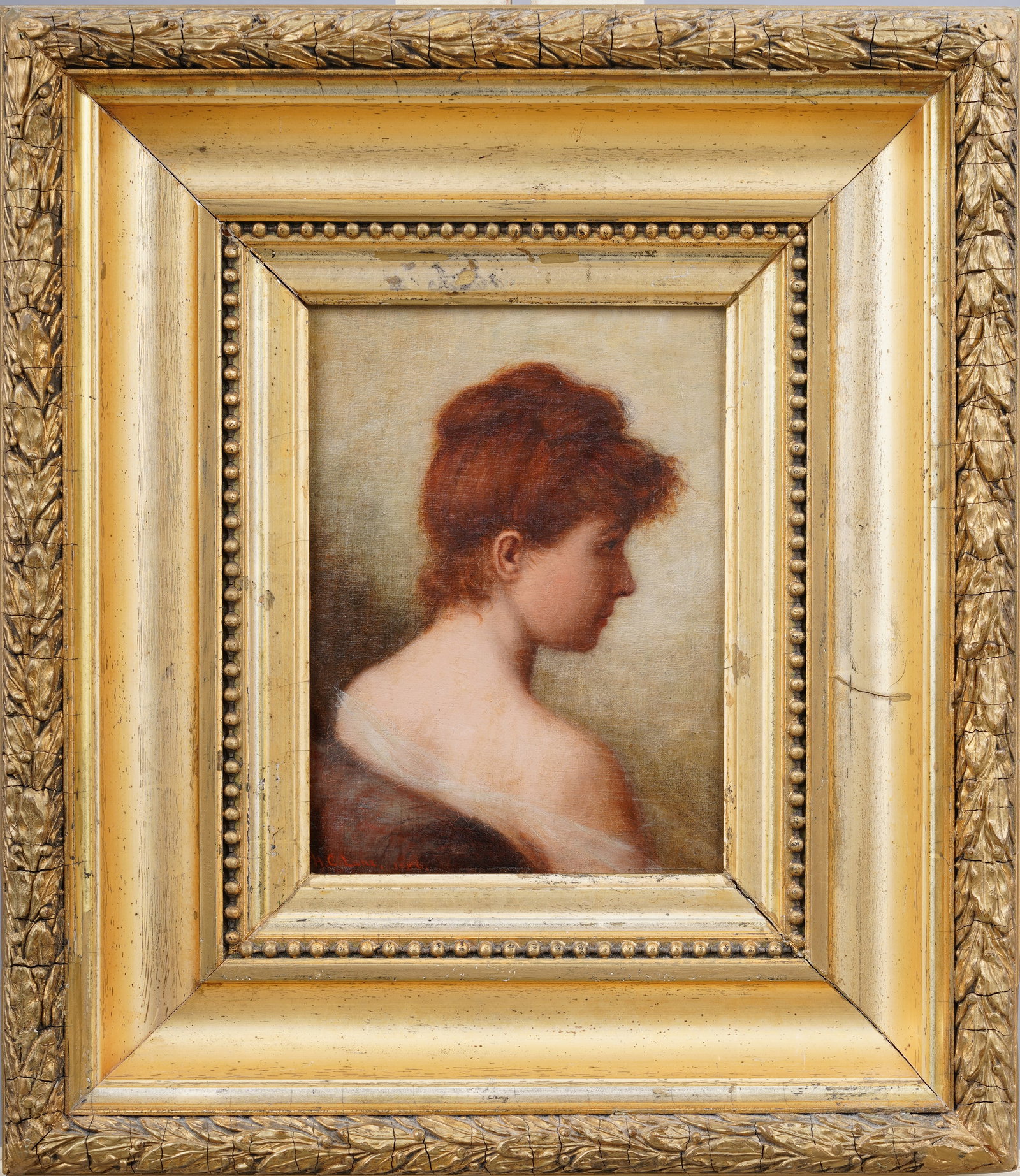 Harriet C. Lane Antique American Woman Artist Impressionist Original Framed Nude Portrait Painting: Antique American portrait oil painting. Oil on board. Signed. Framed. Please see all images for condition. Size is measured and written on the back of the painting. The first size is the overall size,