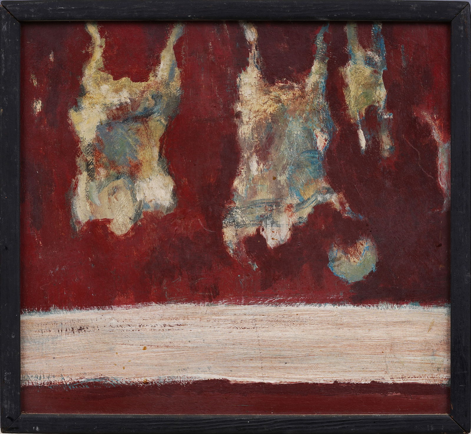 Vintage American School Surreal Abstract Figures Framed Original Oil Painting (1 of 5)