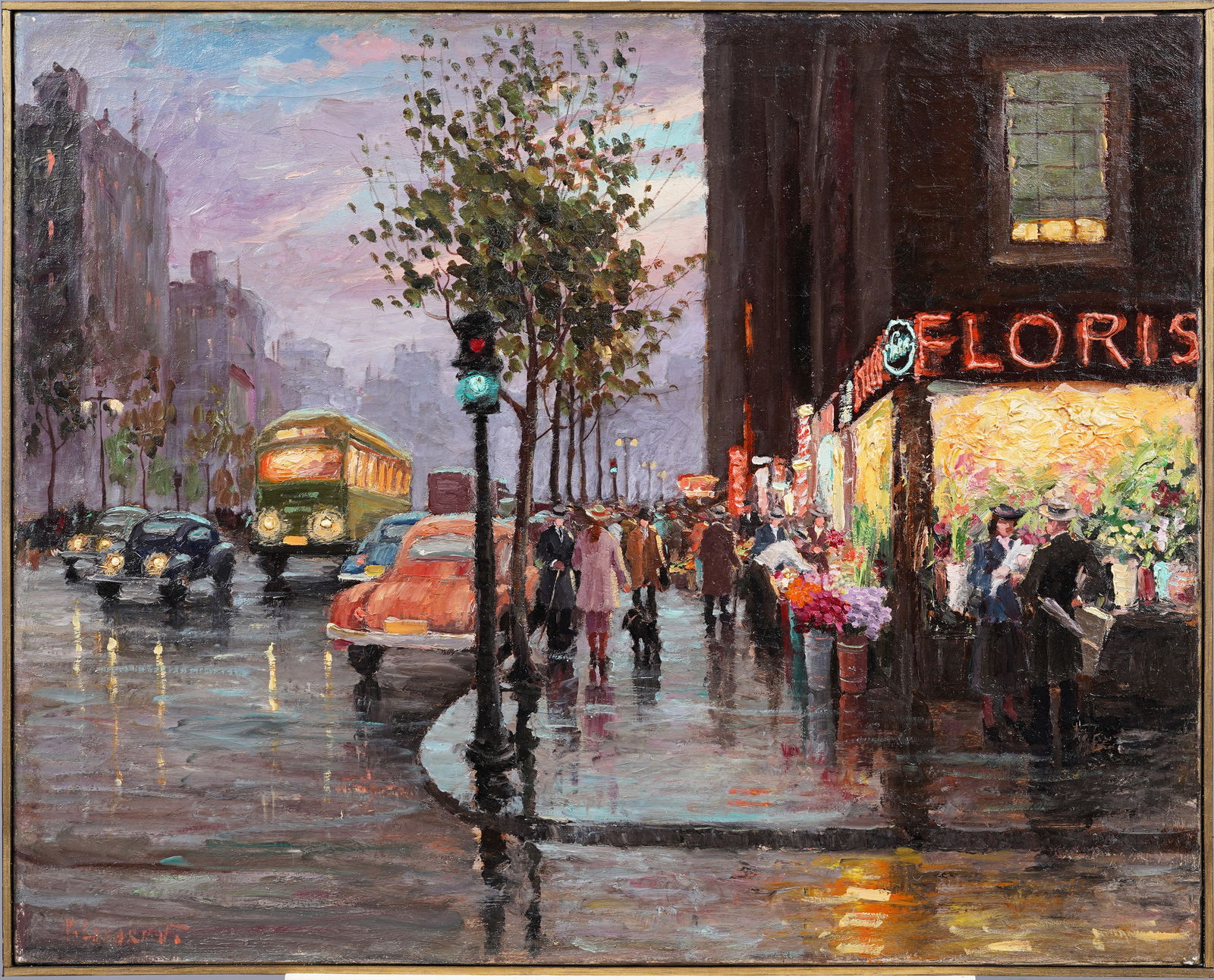 Vladimir Lazarev (1904-1988) Antique French Russian Impressionist Paris Street Scene Oil Painting (1 of 7)