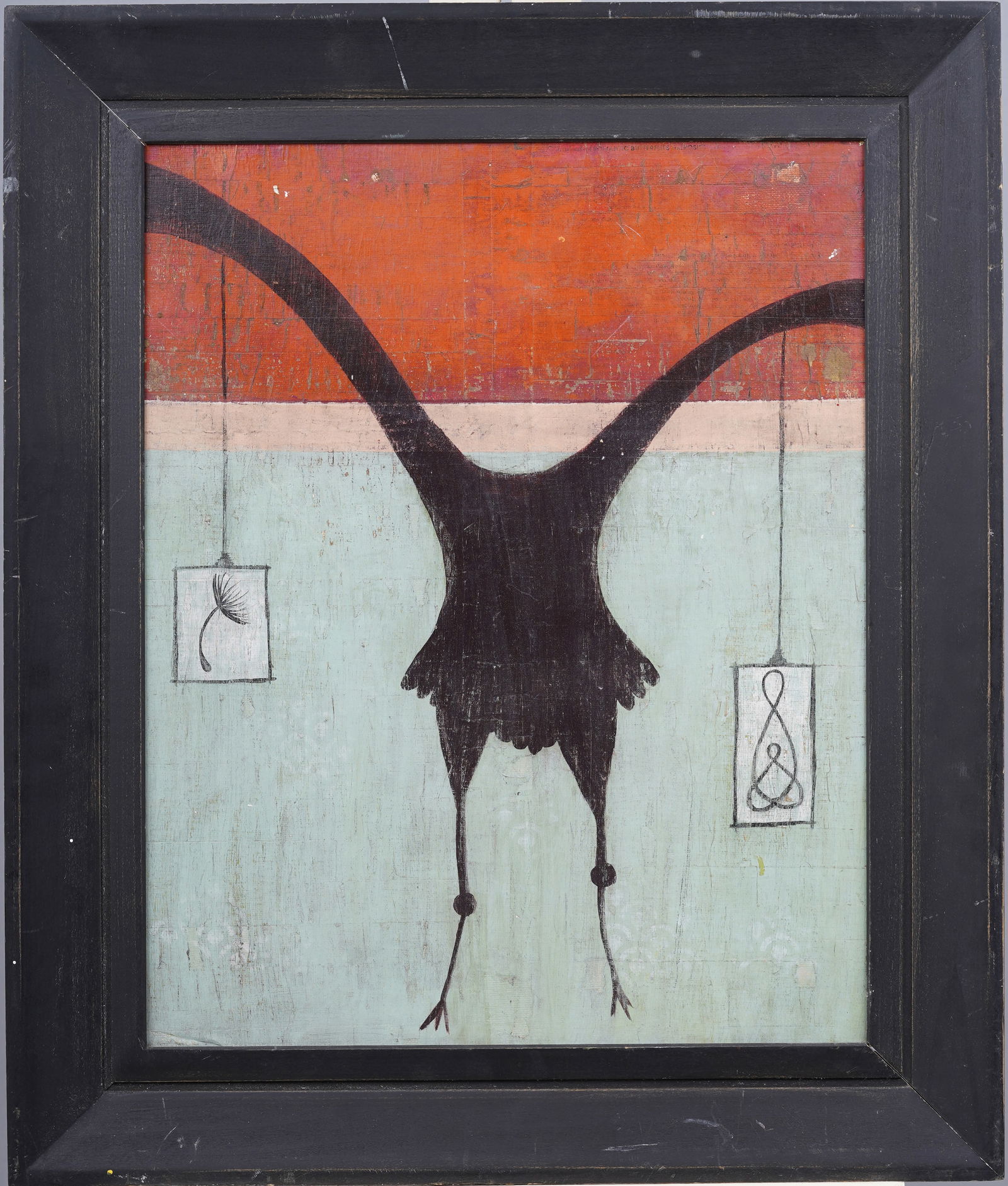 Amazing Antique American Modernist Surreal Abstract Symbolist Framed Original Oil Painting (1 of 6)