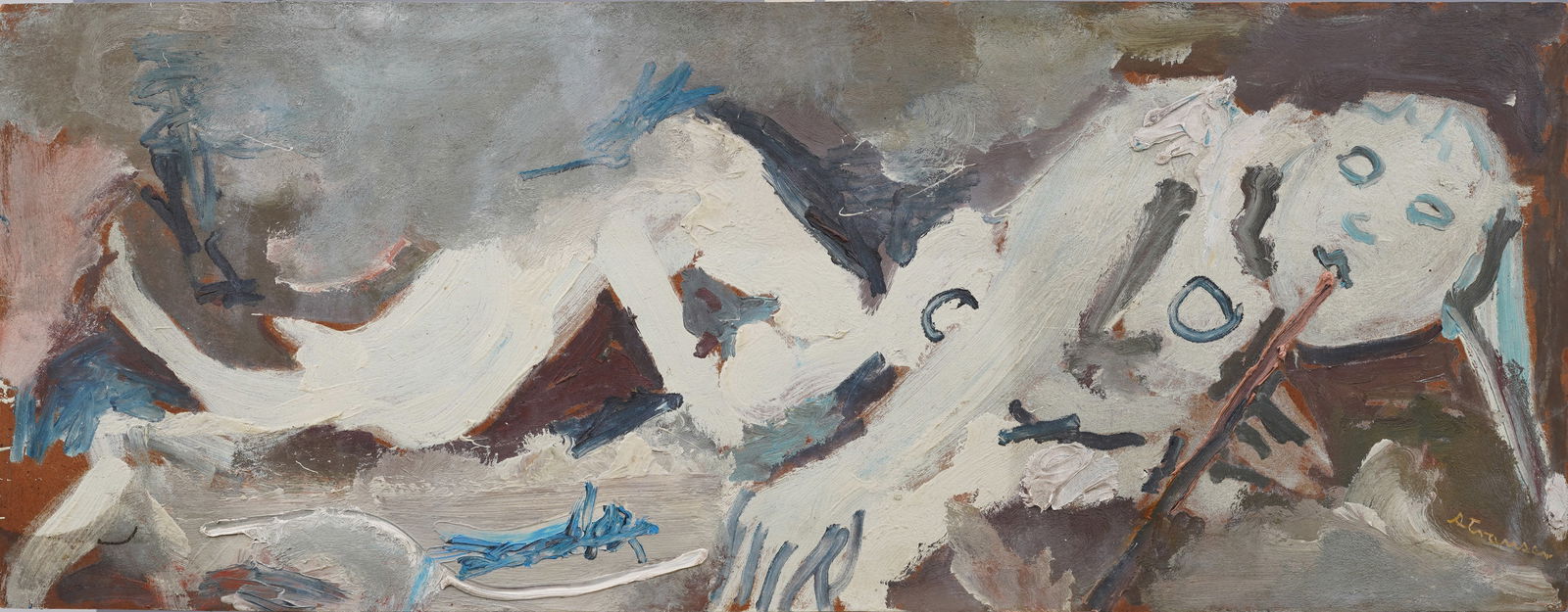 Sterling Boyd Strauser Large Signed Antique American Modernist Reclining Nude Original Oil Painting: Antique American oil painting by Sterling Boyd Strauser (1907 - 1995). Oil on board. Signed. Framing options are available post sale! Please see all images for condition. Size is measured and written