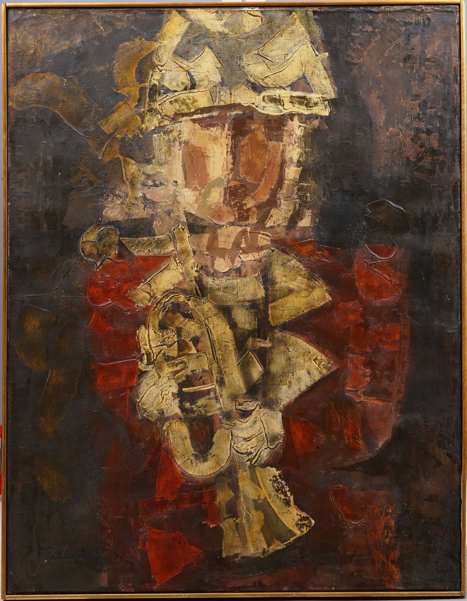 Francisco Echauz (1927-2011) Important Large Exhibited Spanish Modernist Abstract Musician Painting (1 of 7)