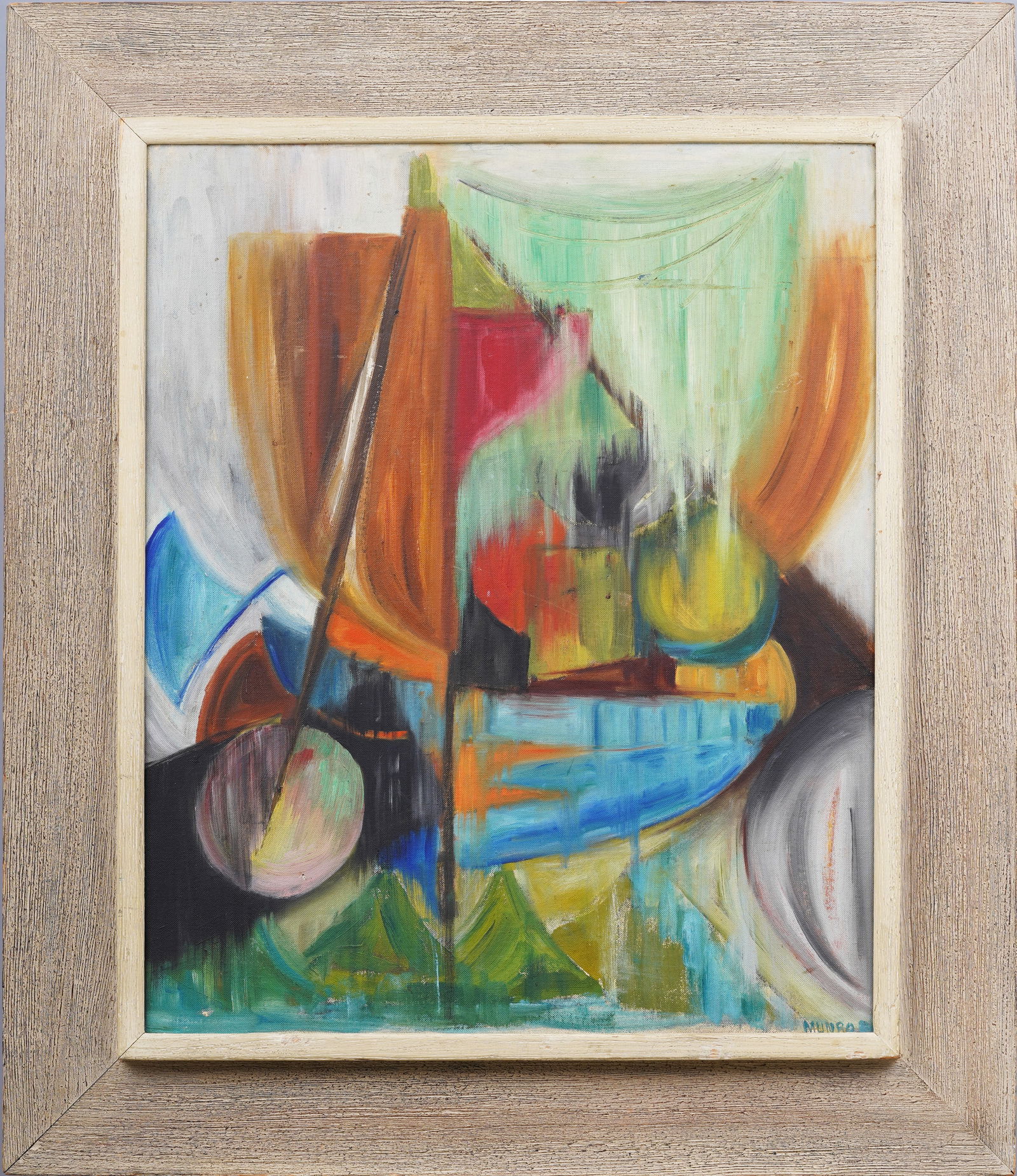 Nicely Framed Antique American Abstract Expressionist New England Landscape Signed Oil Painting (1 of 6)