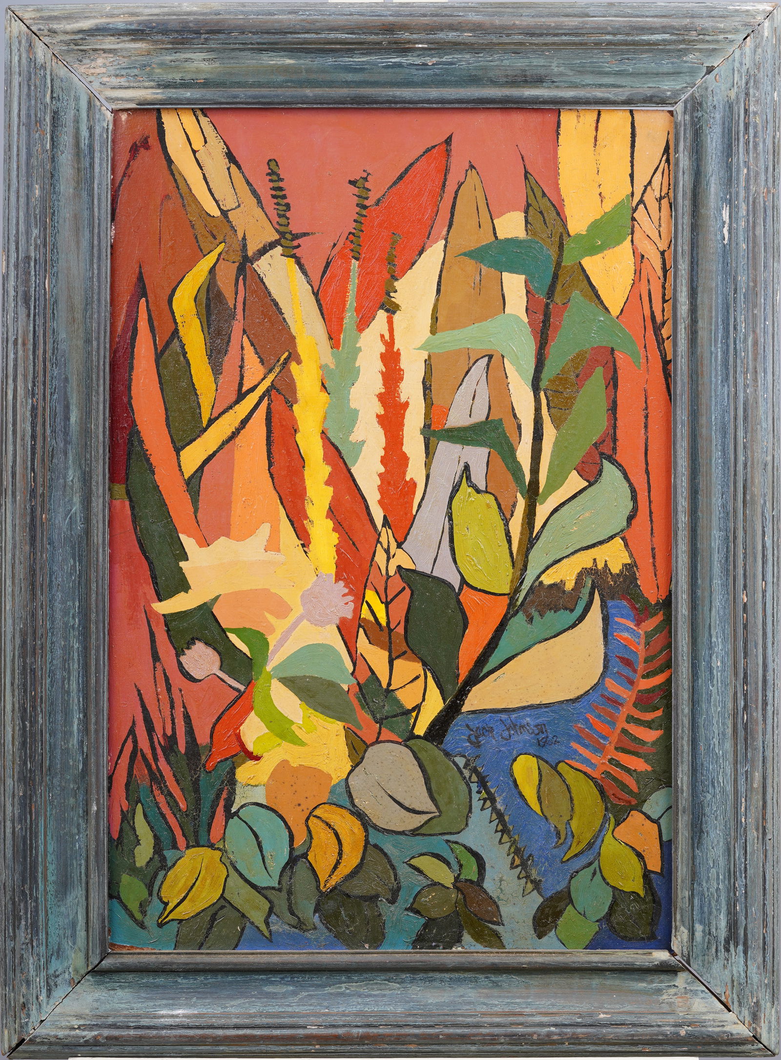 Jack Johnson 1933-1957 Antique Exhibited American Modernist Abstract Still Life Framed Oil Painting (1 of 8)