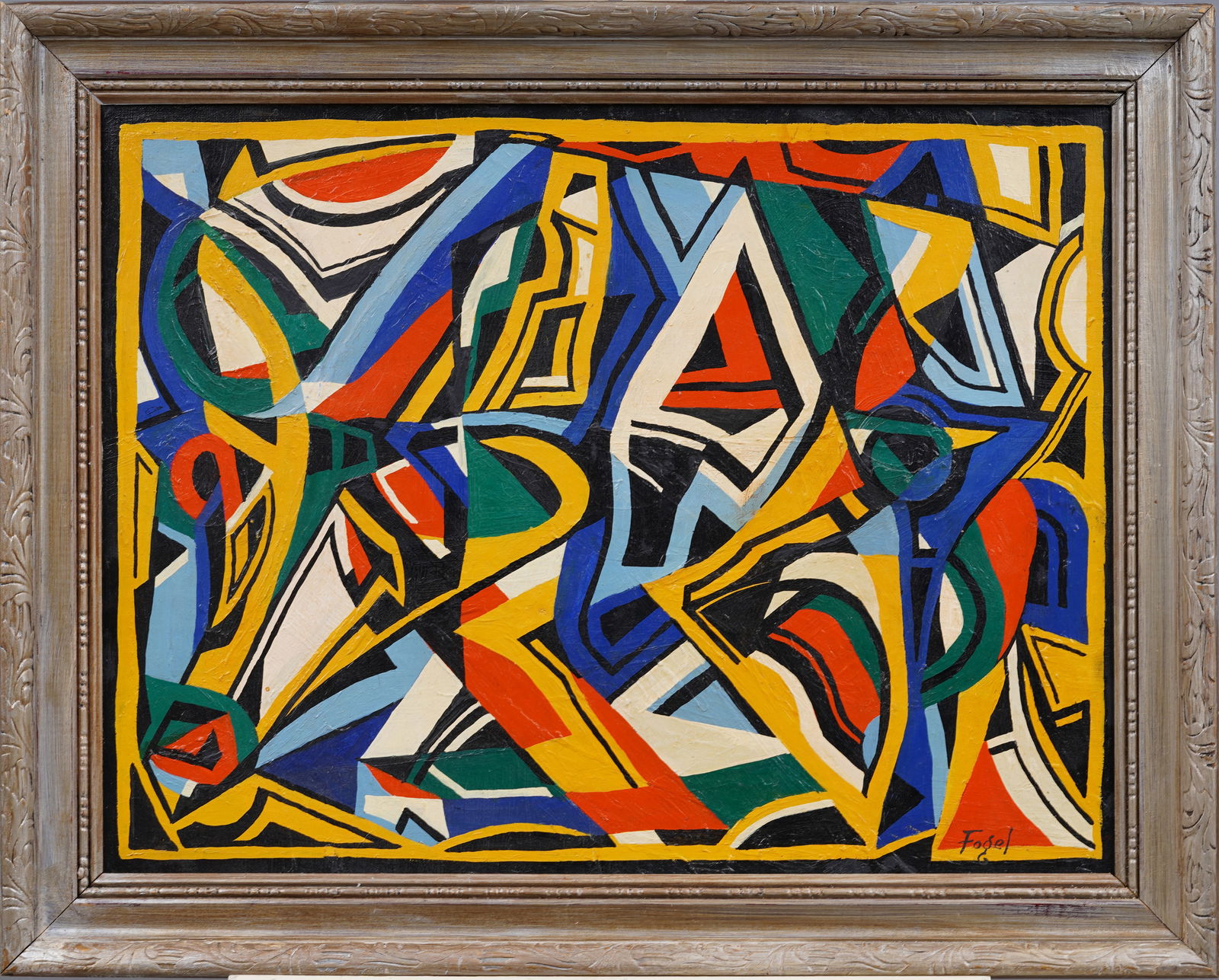 Signed Antique American Modernist Framed Abstract Expressionist Original Oil Painting (1 of 7)