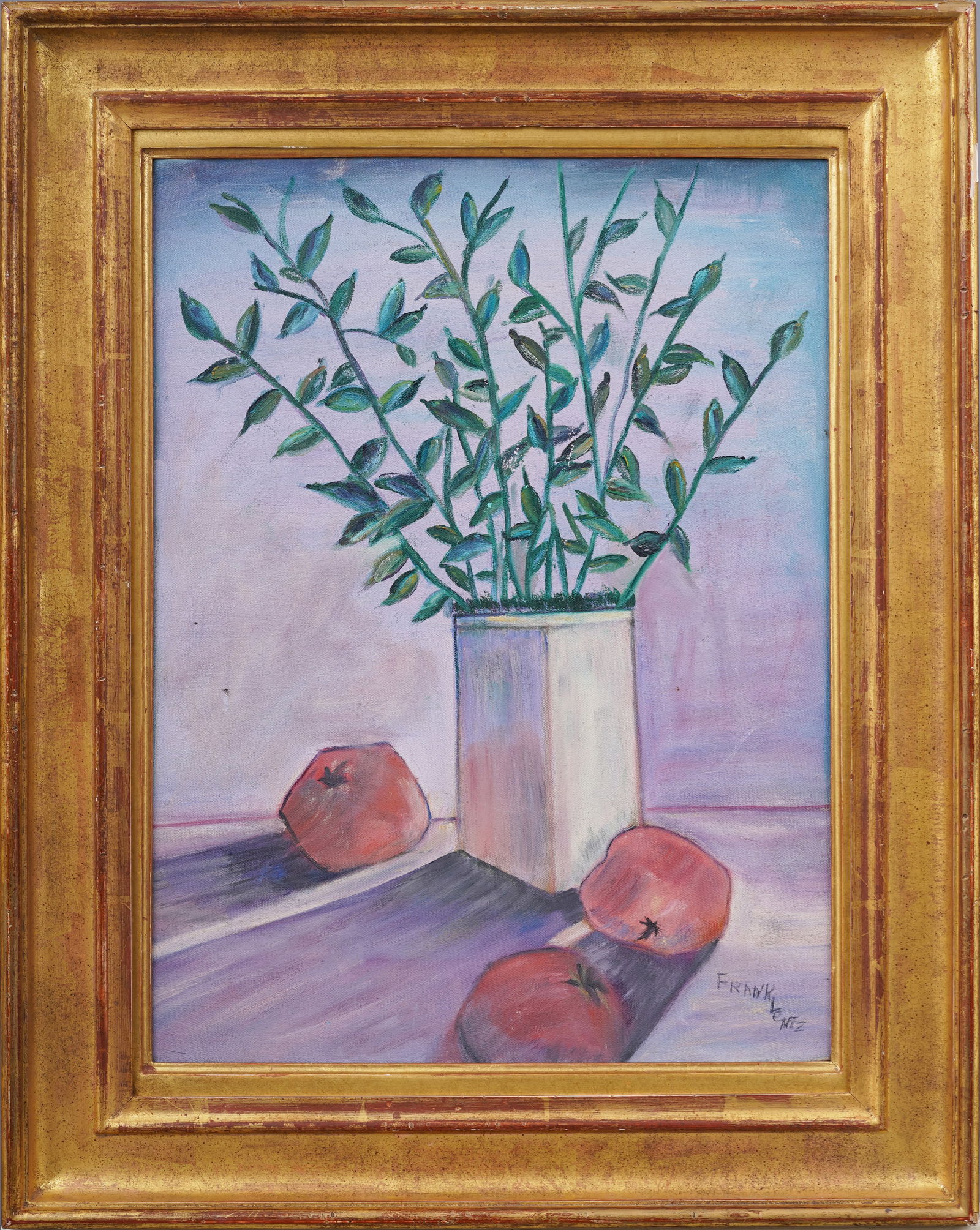 Vintage Nicely Framed Mid Century American School Fruit and Flower Still Life Oil Painting (1 of 6)