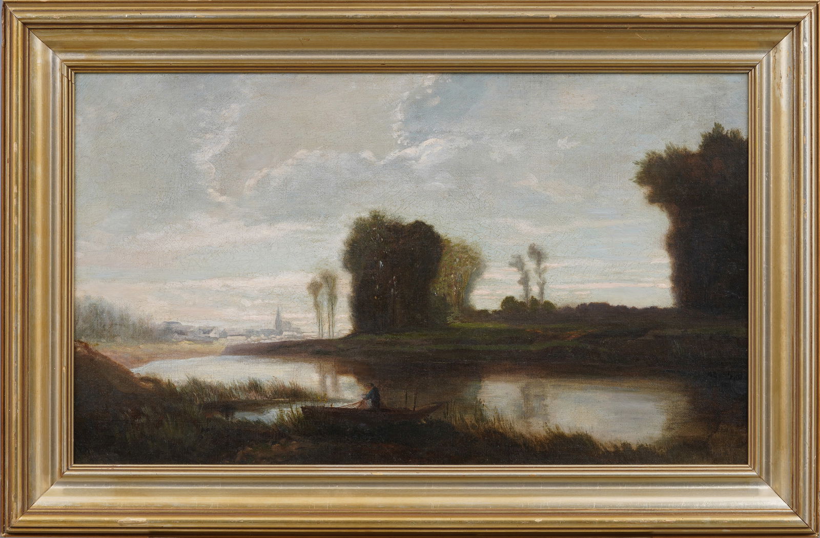 Antique French Barbizon School 19th Century Framed Landscape Original Oil Painting (1 of 5)