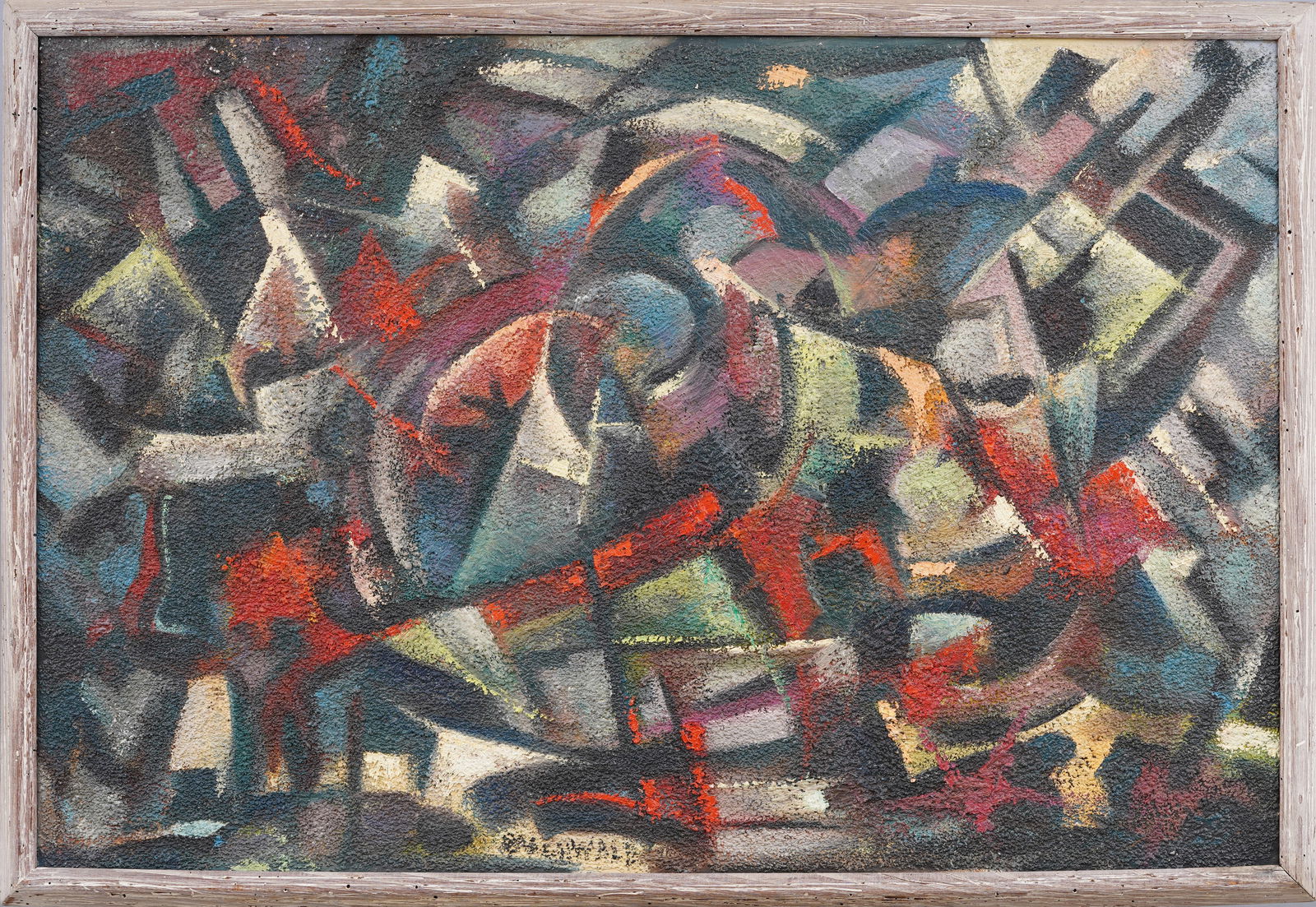 Antique American Period Cubist Abstract Framed Signed IMPORTANT Original Oil Painting (1 of 6)