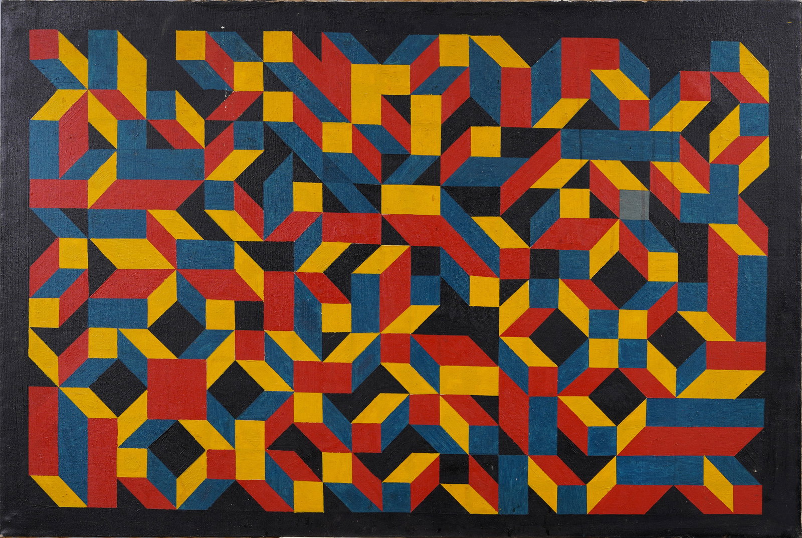 Scott Noll Signed Antique American Geometric Abstract Mid Century Modern Original Oil Painting: Antique American oil painting. Oil on canvas. Signed. Please see all images for condition. Size is measured and written on the back of the painting. The first size is the overall size, the second size