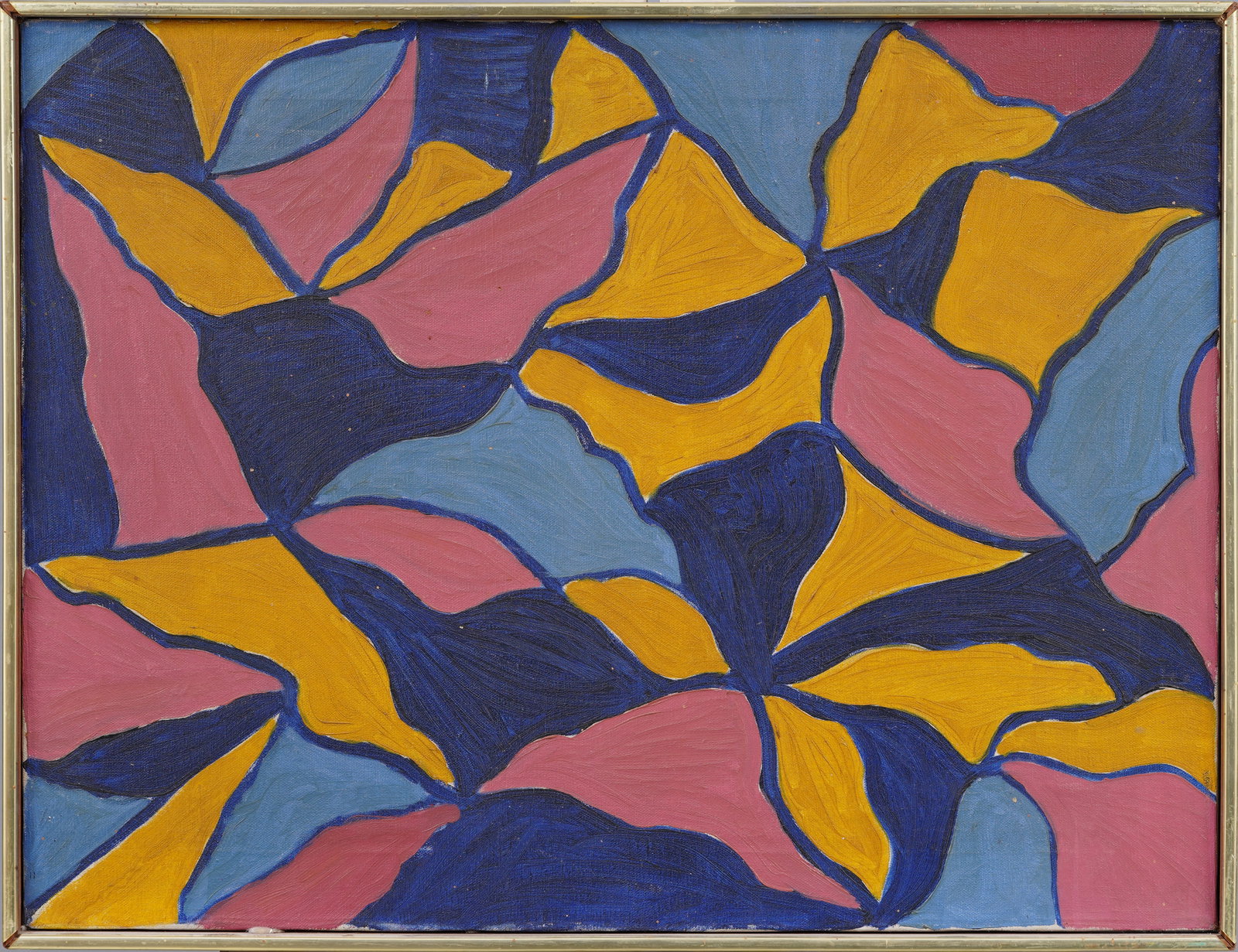 Pauline Schubart Antique American Female Artist Modern Abstract Original Oil Painting: Antique American oil painting by Pauline Schubart. Oil on canvas. Signed. Framed. Please see all images for condition. Size is measured and written on the back of the painting. The first size is the o