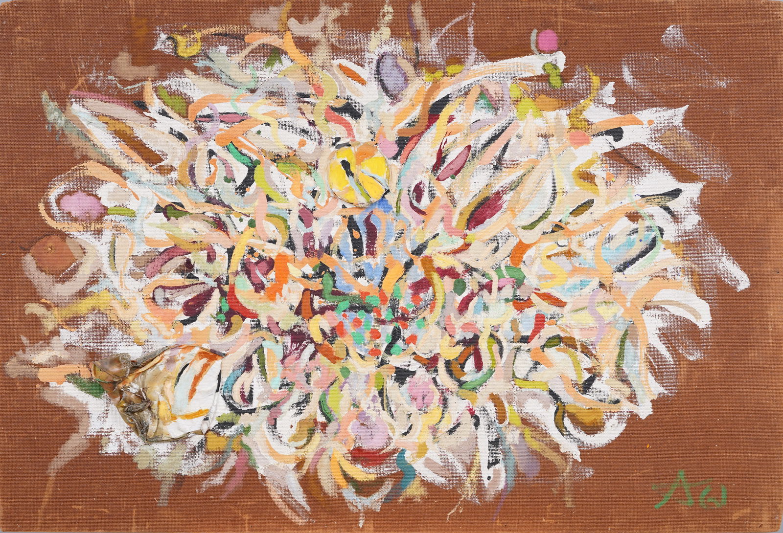 Herb Aach 1923-1985 Signed Antique American Abstract Expressionist New York Original Oil Painting (1 of 5)