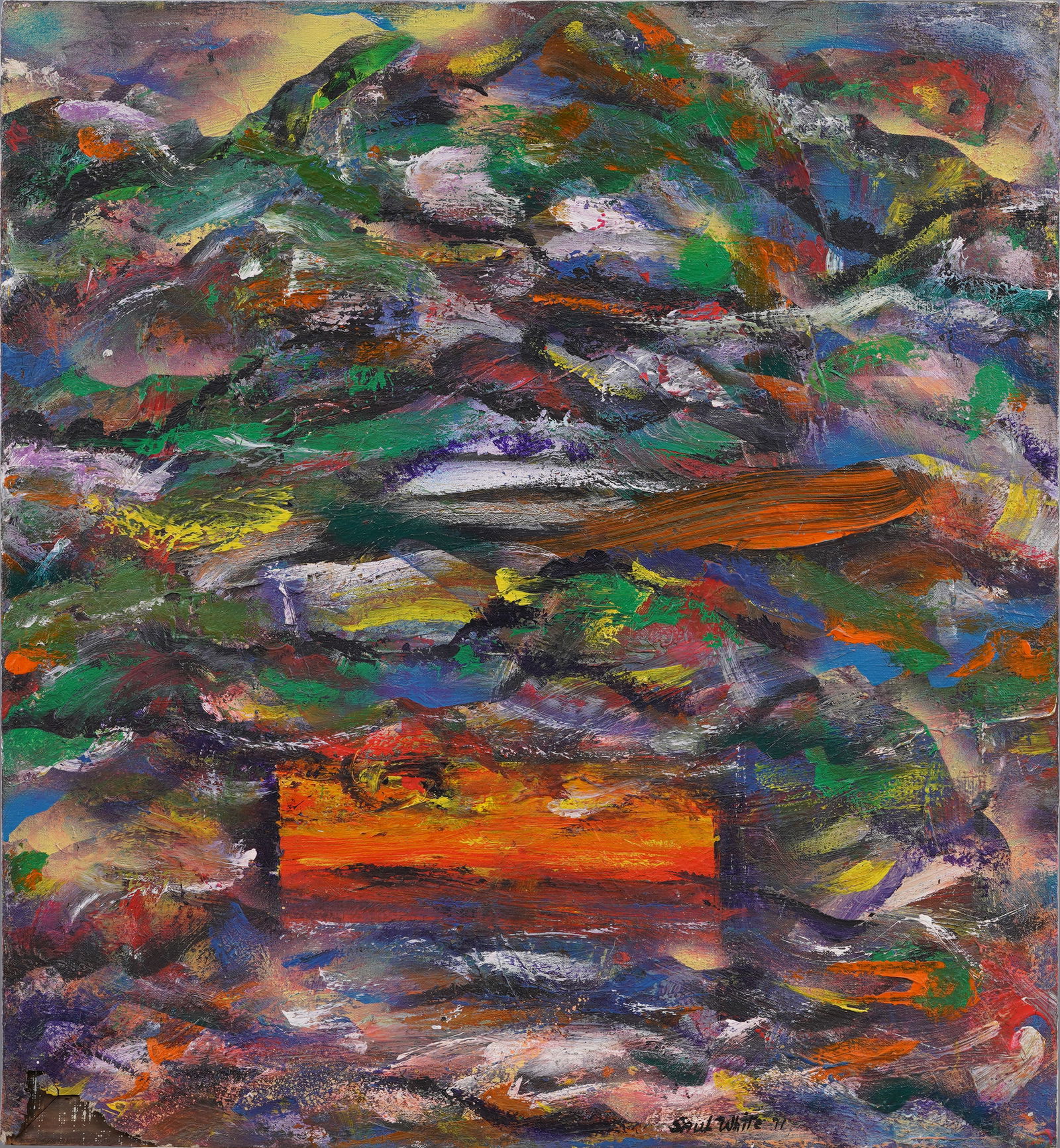 Saul White (1922 - 2010) Vintage Woodstock NY Abstract Landscape American Original Oil Painting (1 of 6)