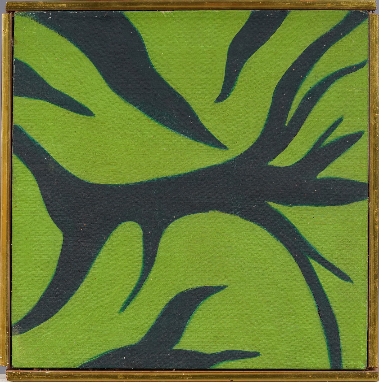 Pauline Schubart Antique American Abstract Leaf Study Framed Mid Century Modern Original Painting (1 of 4)