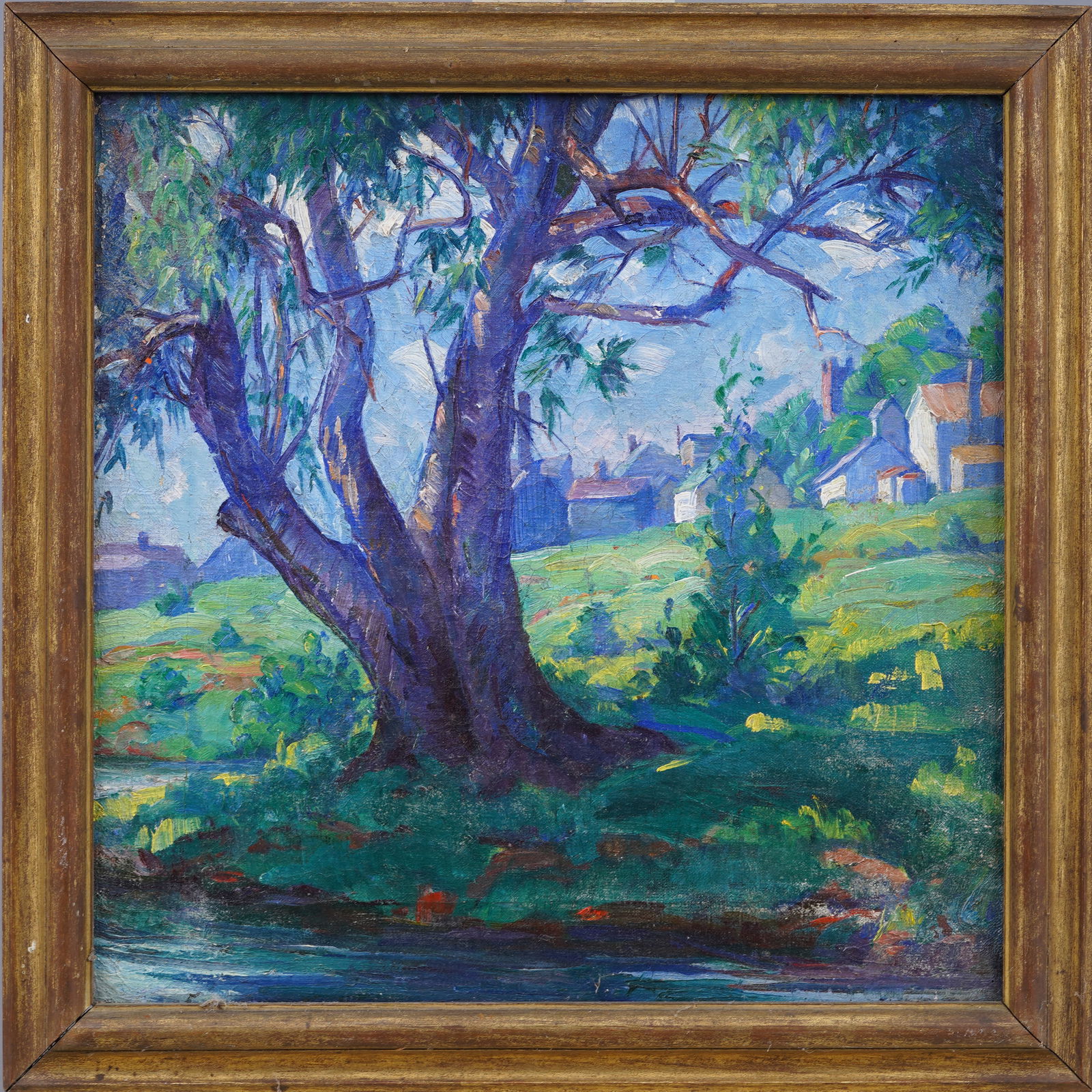 Incredible New Hope Bucks County Impressionist Summer Landscape Framed Oil Painting (1 of 5)