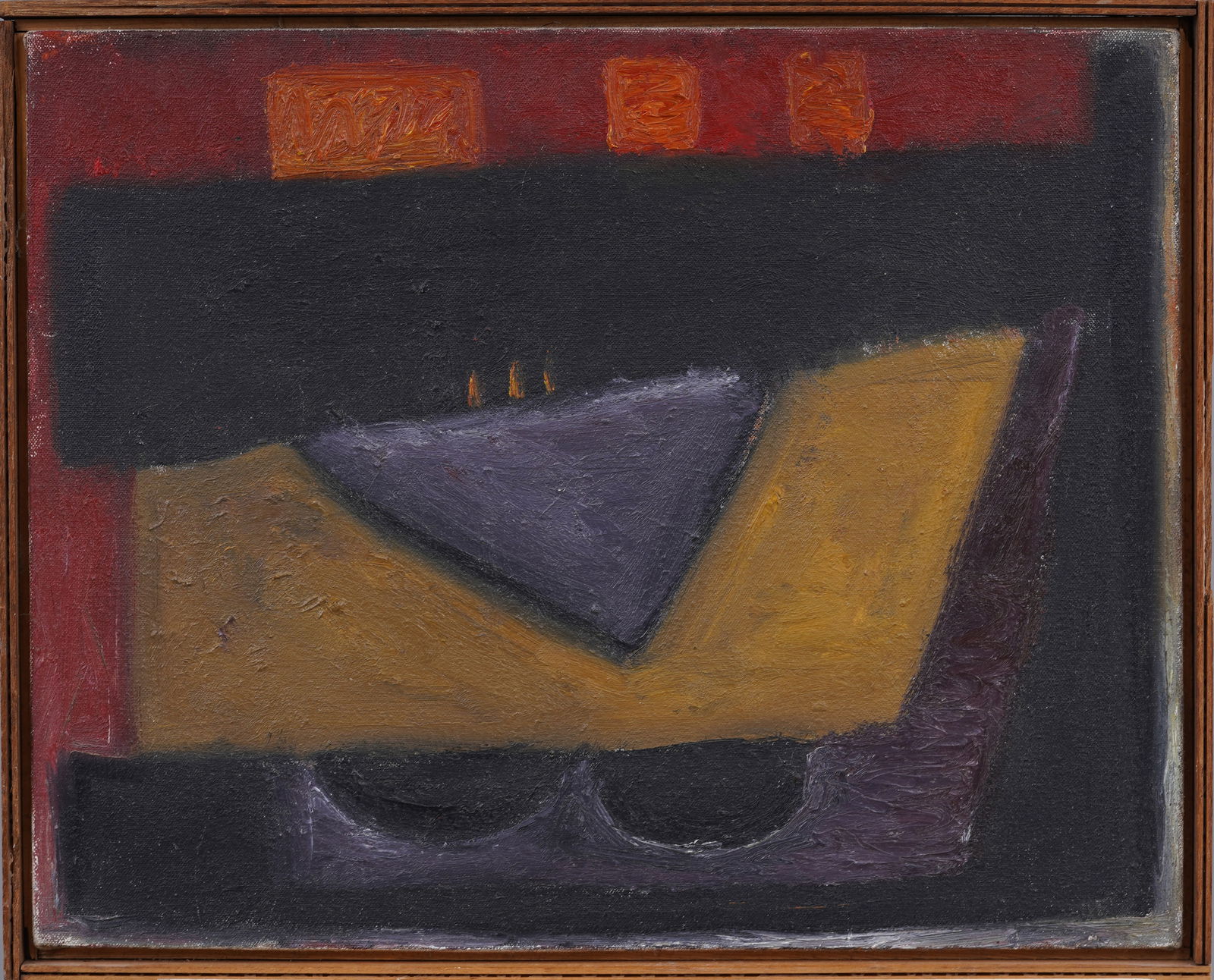 Red Hammond Signed Vintage American Modernist Abstract Mid Century Modern Original Oil Painting (1 of 6)