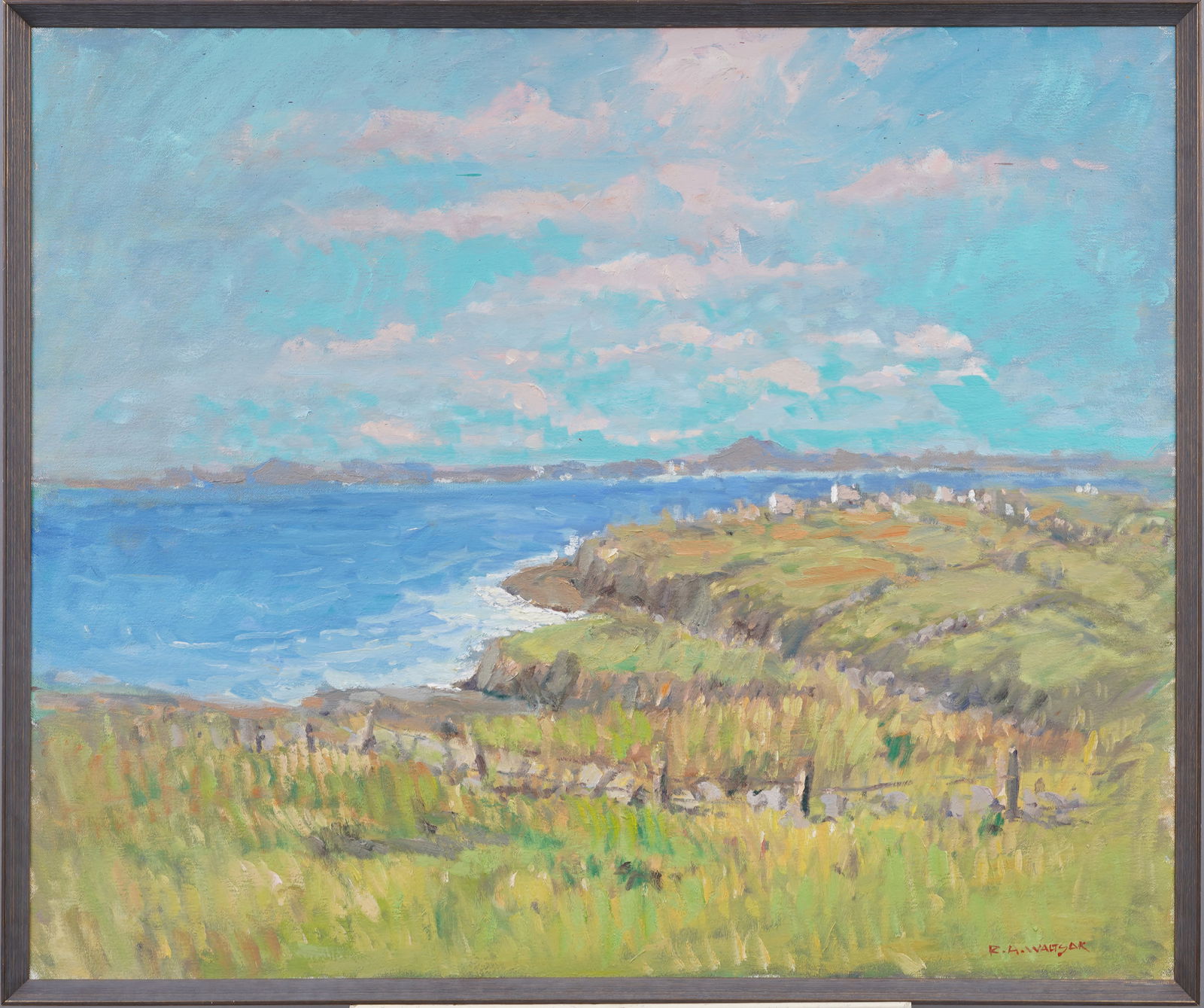Robert Waltsak B.1944 Vintage American Impressionist Coastal Seascape Signed Large Oil Painting (1 of 6)