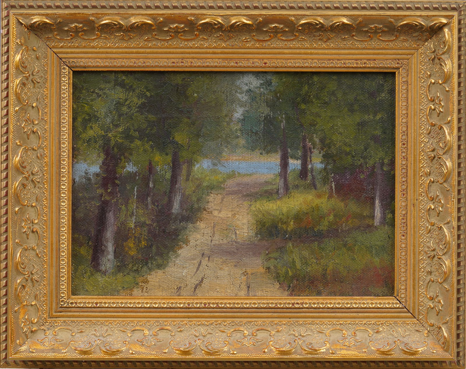 Antique American Original Impressionist Framed Landscape Oil Painting (1 of 5)