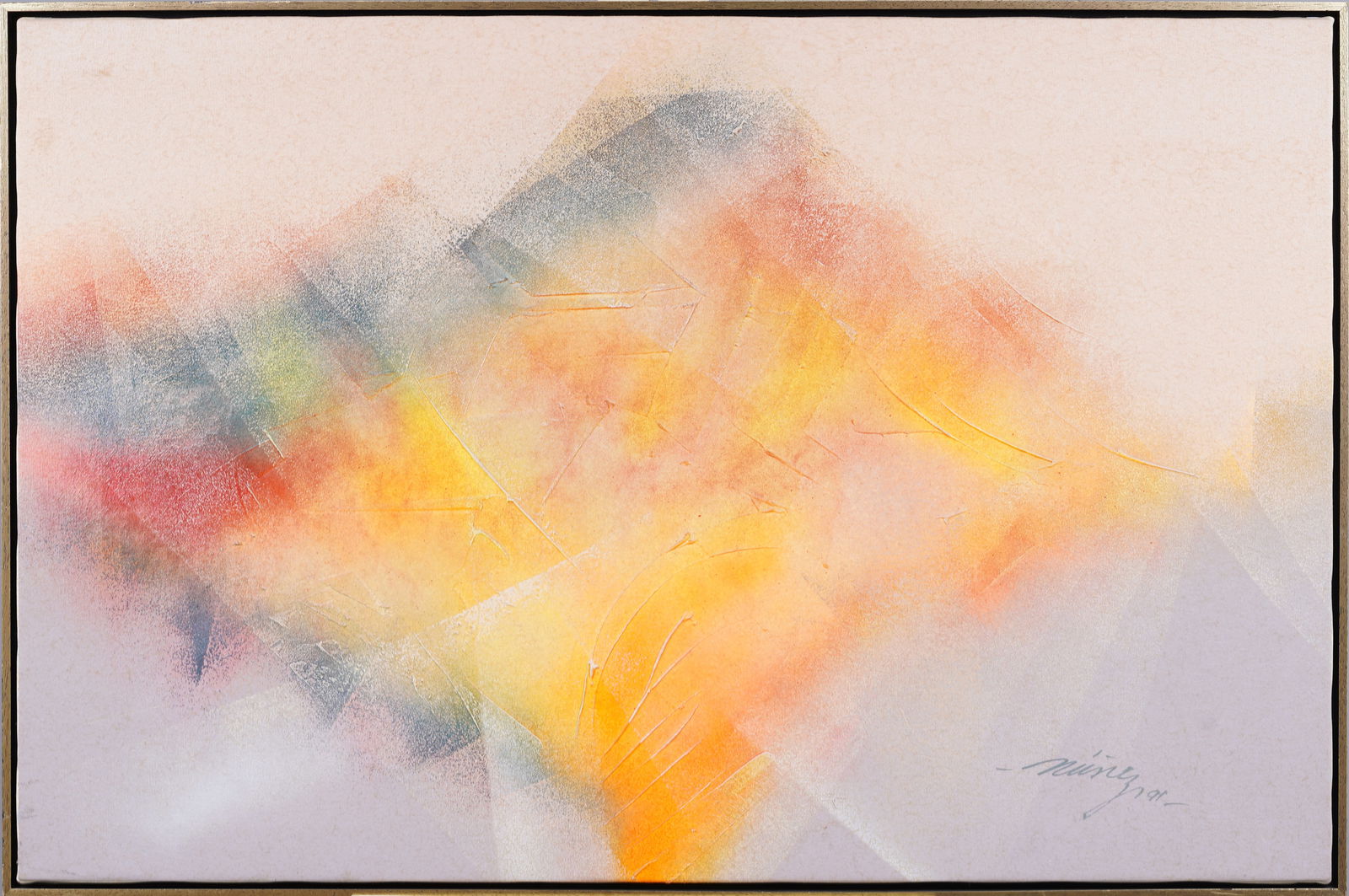 Vintage Brazilian Modernist Abstract Signed Original Framed Oil Painting (1 of 5)