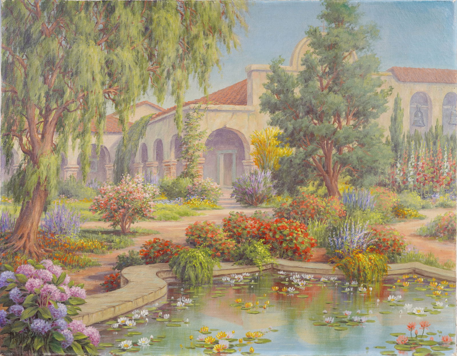 Marius Schmidt (1868 - 1938) Antique American Impressionist Signed California Landscape Flowers (1 of 6)