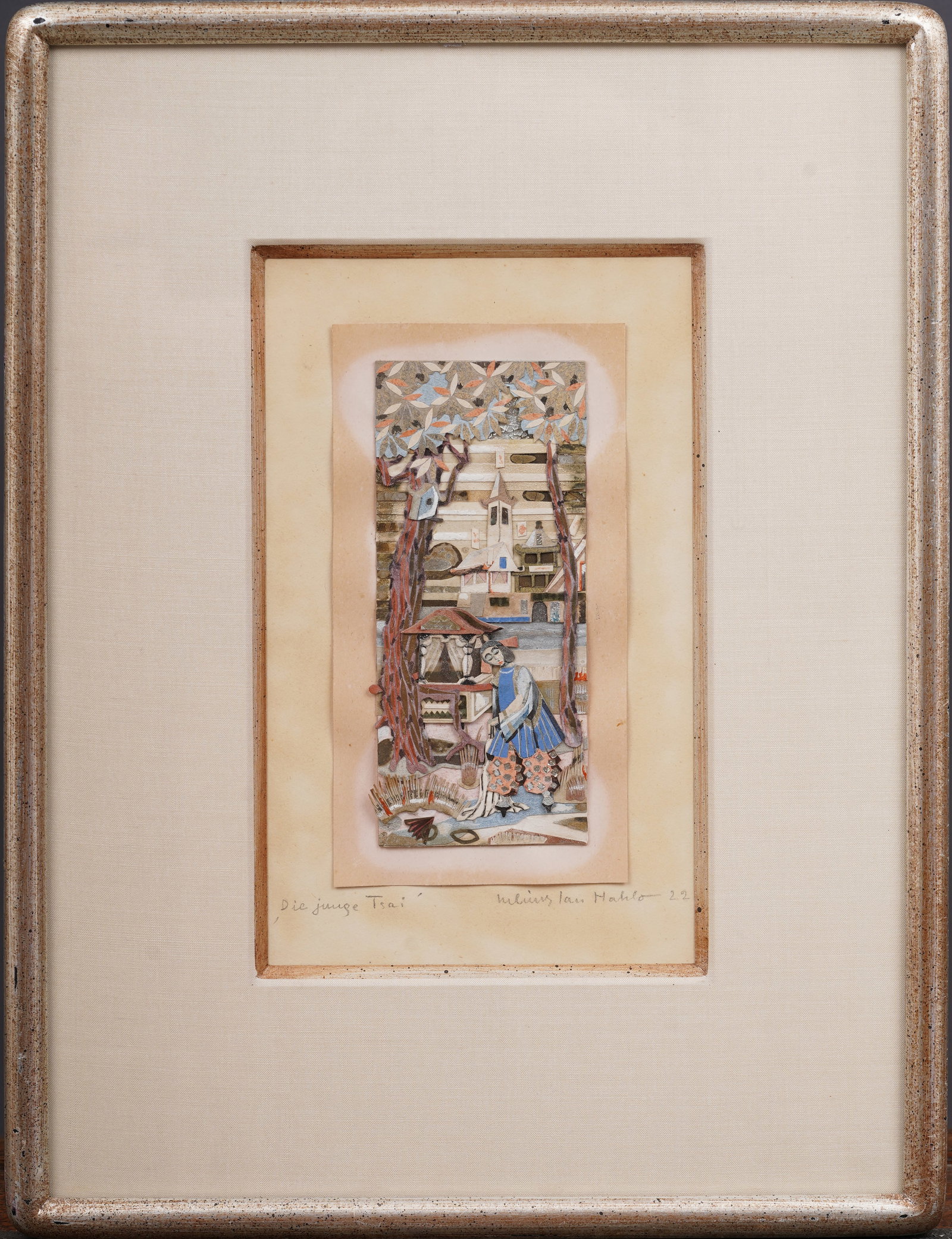 Signed Antique Asian Watercolor Framed Original Painting (1 of 6)
