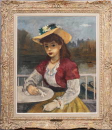 Robert Philipp 1895-1981 Antique American Impressionist Central Park Portrait Original Oil Painting