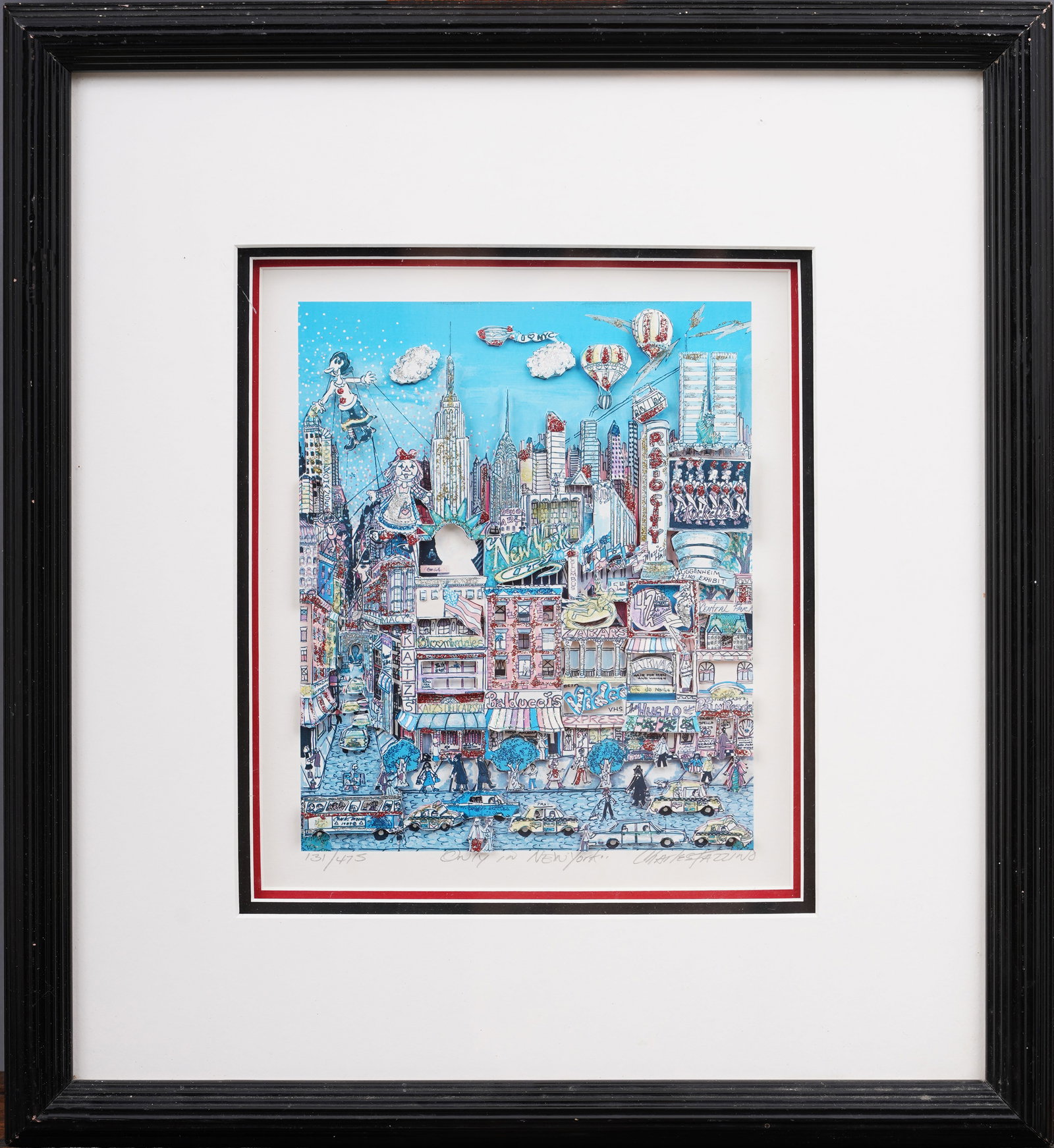 Vintage Pop Art Charles Fazzino 3-d Signed Original Limited Edition Framed New York Print (1 of 9)