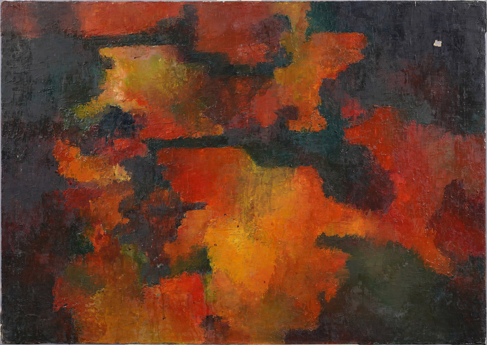 Large Antique American Mid Century Modern Abstract Expressionist Original Oil Painting on Canvas (1 of 5)