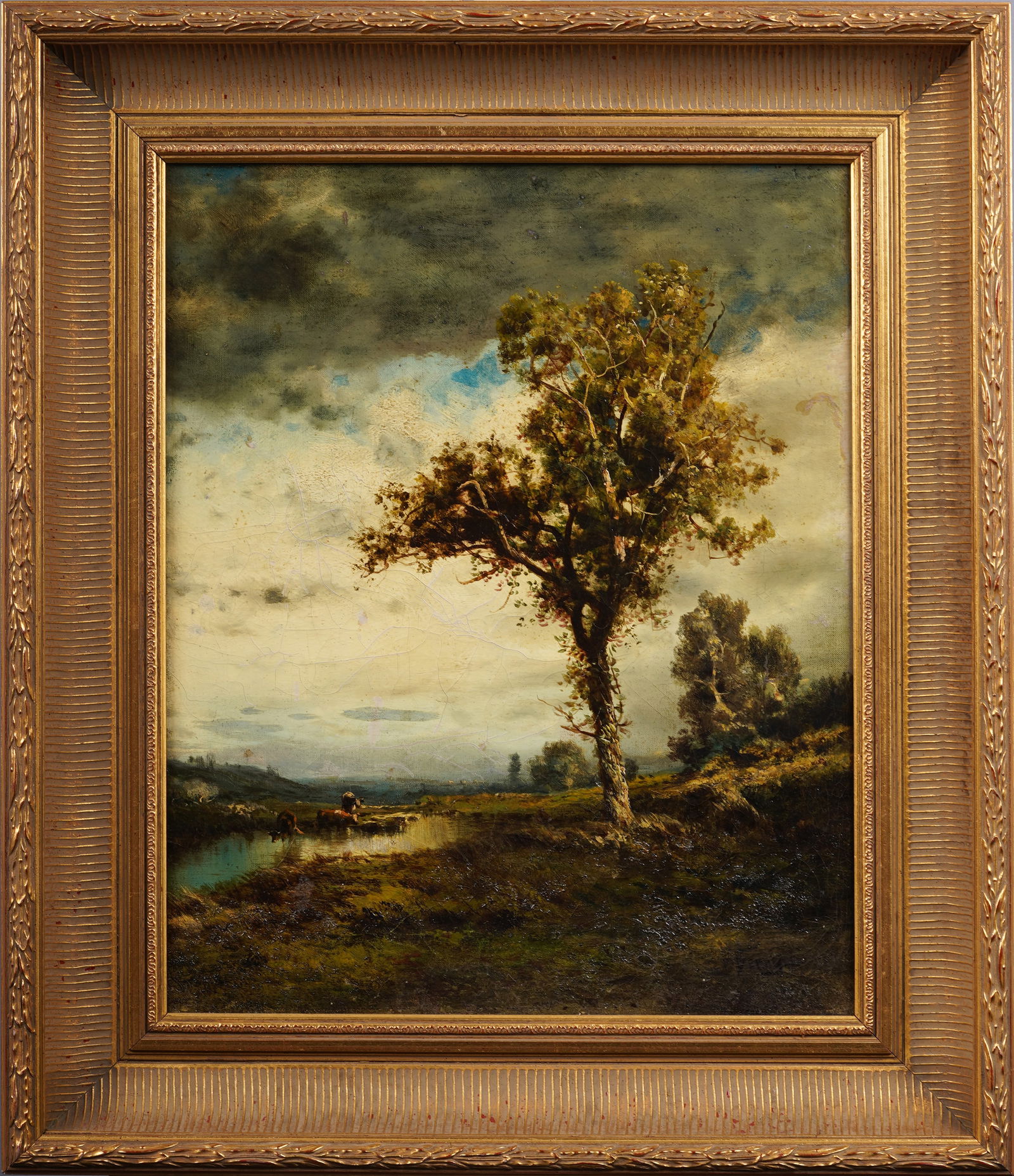 Patrick Vincent Berry 1852-1922 Tonalist Cow Grazing Landscape Signed Original Oil Painting (1 of 6)