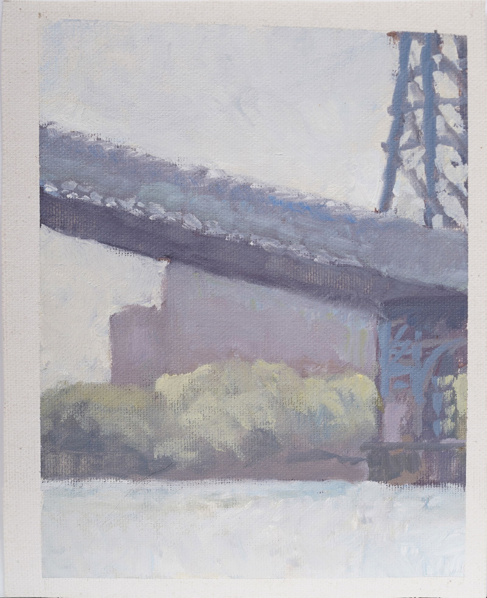 Tim Kent Vintage Williamsburg Bridge Finely Painted New York Cityscape Signed Oil Painting (1 of 4)