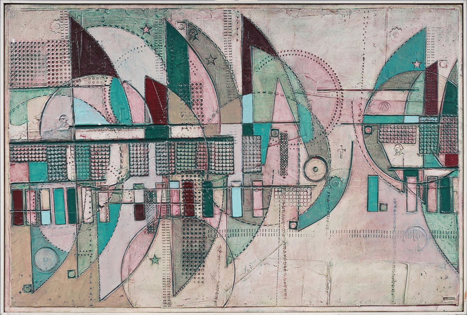 Signed Antique American Abstract Expressionist Framed Abstract Landscape Painting (1 of 6)