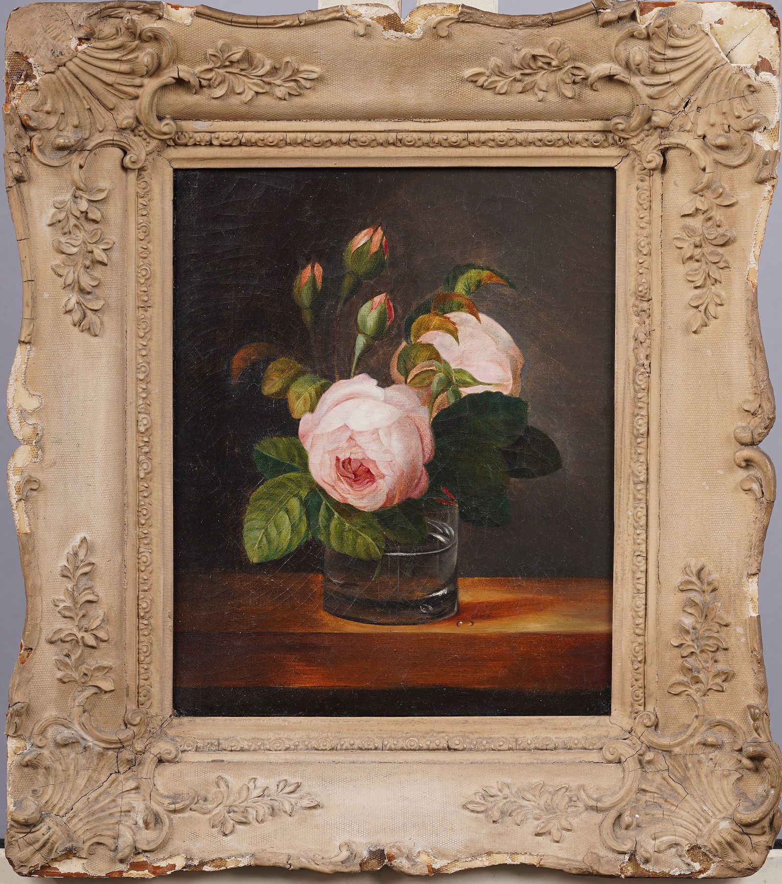 Antique American Hudson River School Rose Still Life Original Oil Painting ATTR Heade (1 of 7)