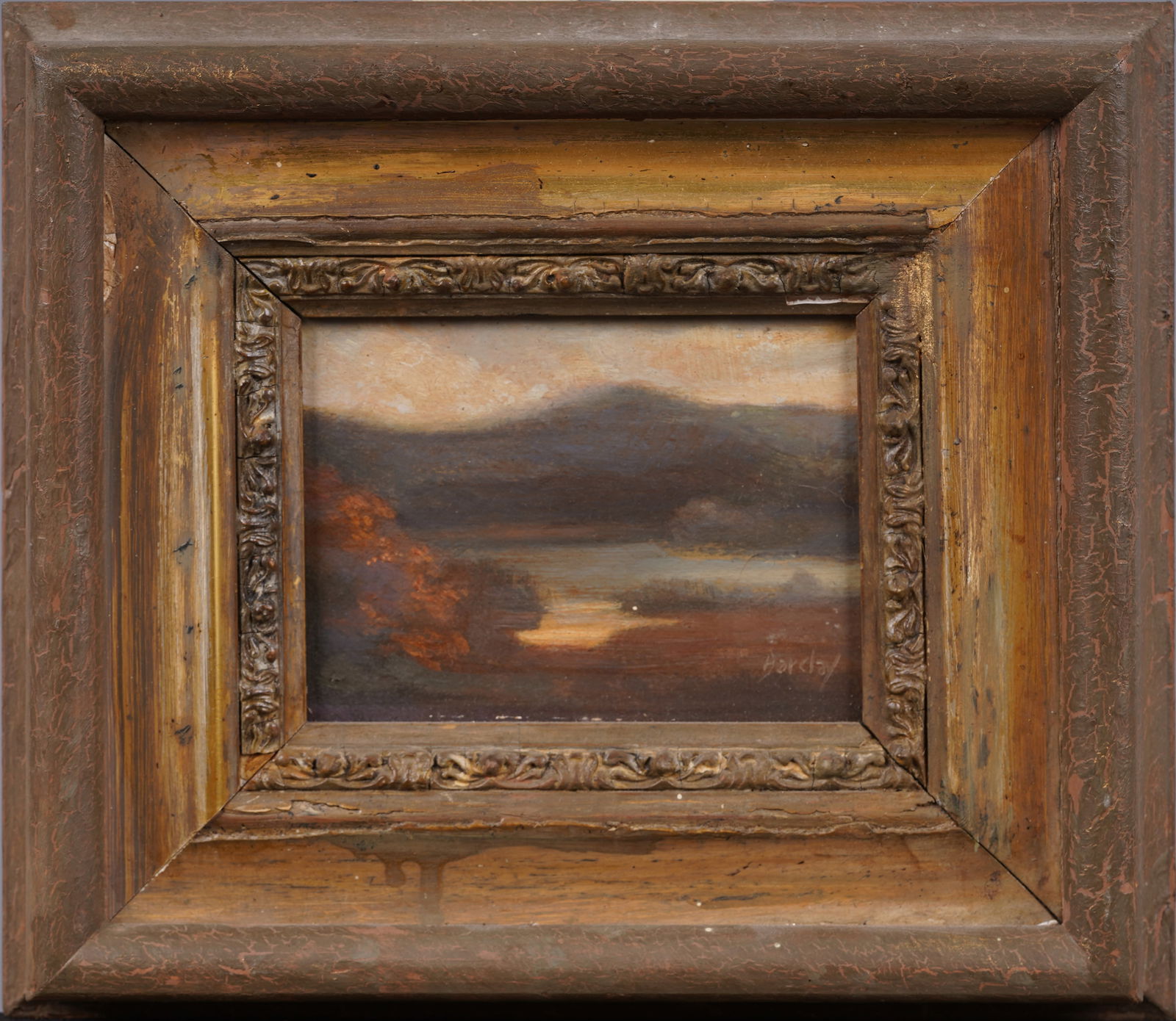 Antique American Impressionist Fall Landscape Signed Barclay Original Oil Painting (1 of 5)