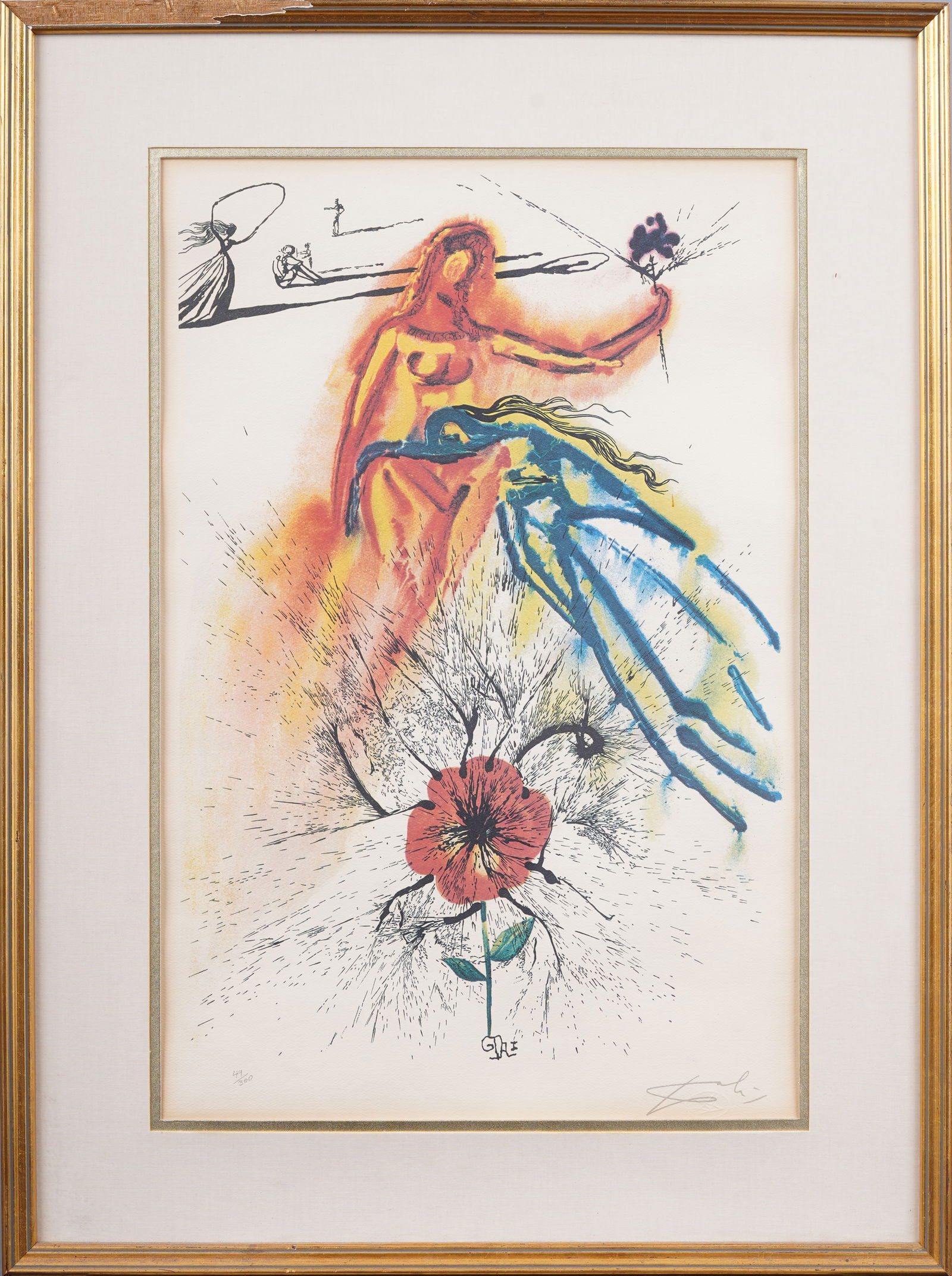 Vintage Signed Salvador Dali (1904 - 1989) Surreal Print for Collector's Guild Alice in Wonderland (1 of 9)
