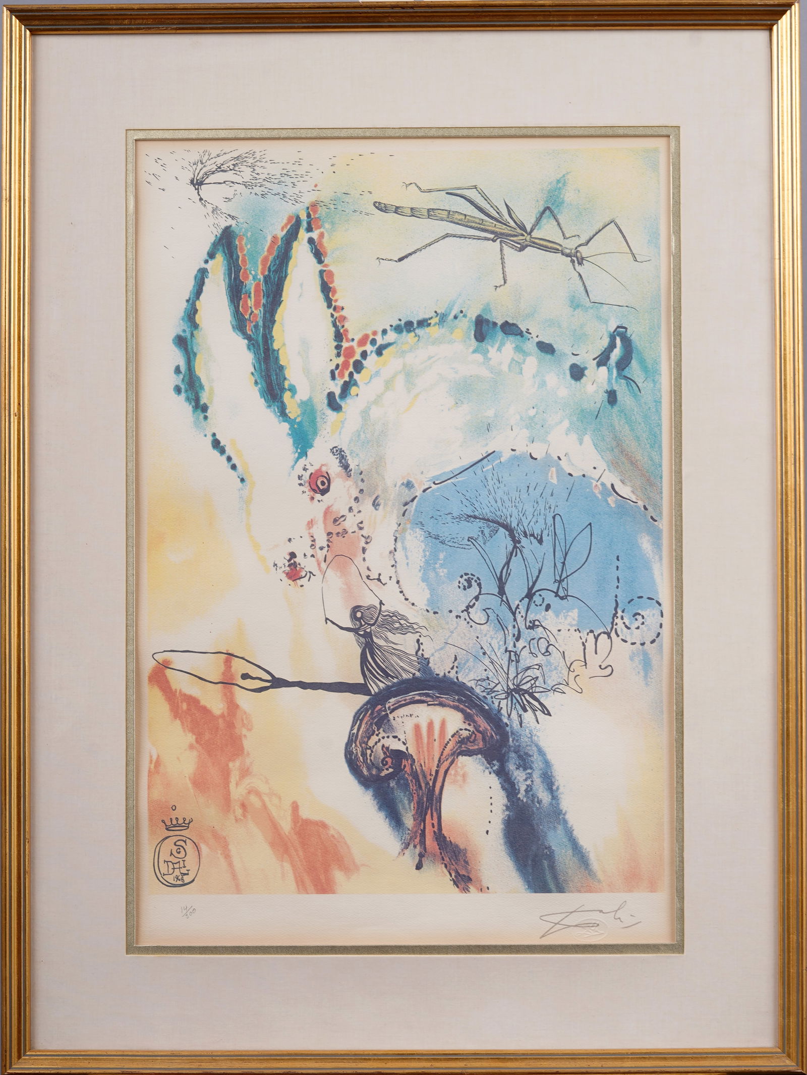 Vintage Signed Salvador Dali (1904 - 1989) Surreal Print for Collector's Guild Alice in Wonderland (1 of 8)