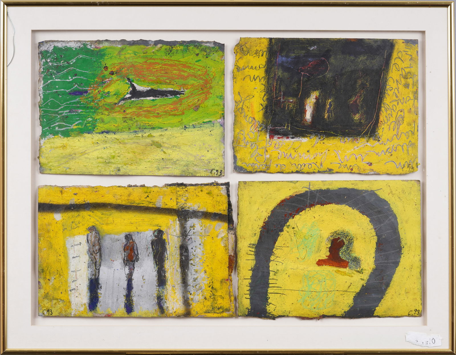 1993 American School Modernist Abstract Expressionist Outsider Oil Painting (1 of 9)