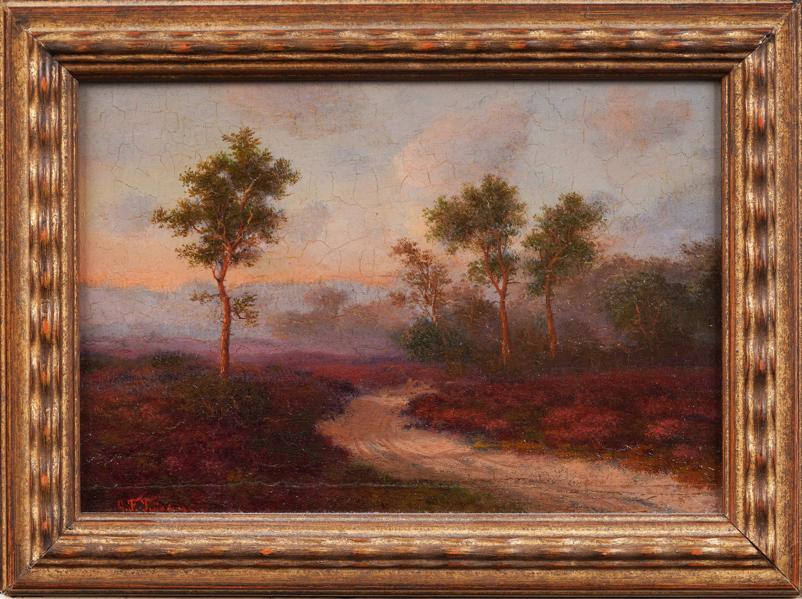 Antique European Impressionist Signed Landscape Framed Original Oil Painting (1 of 8)