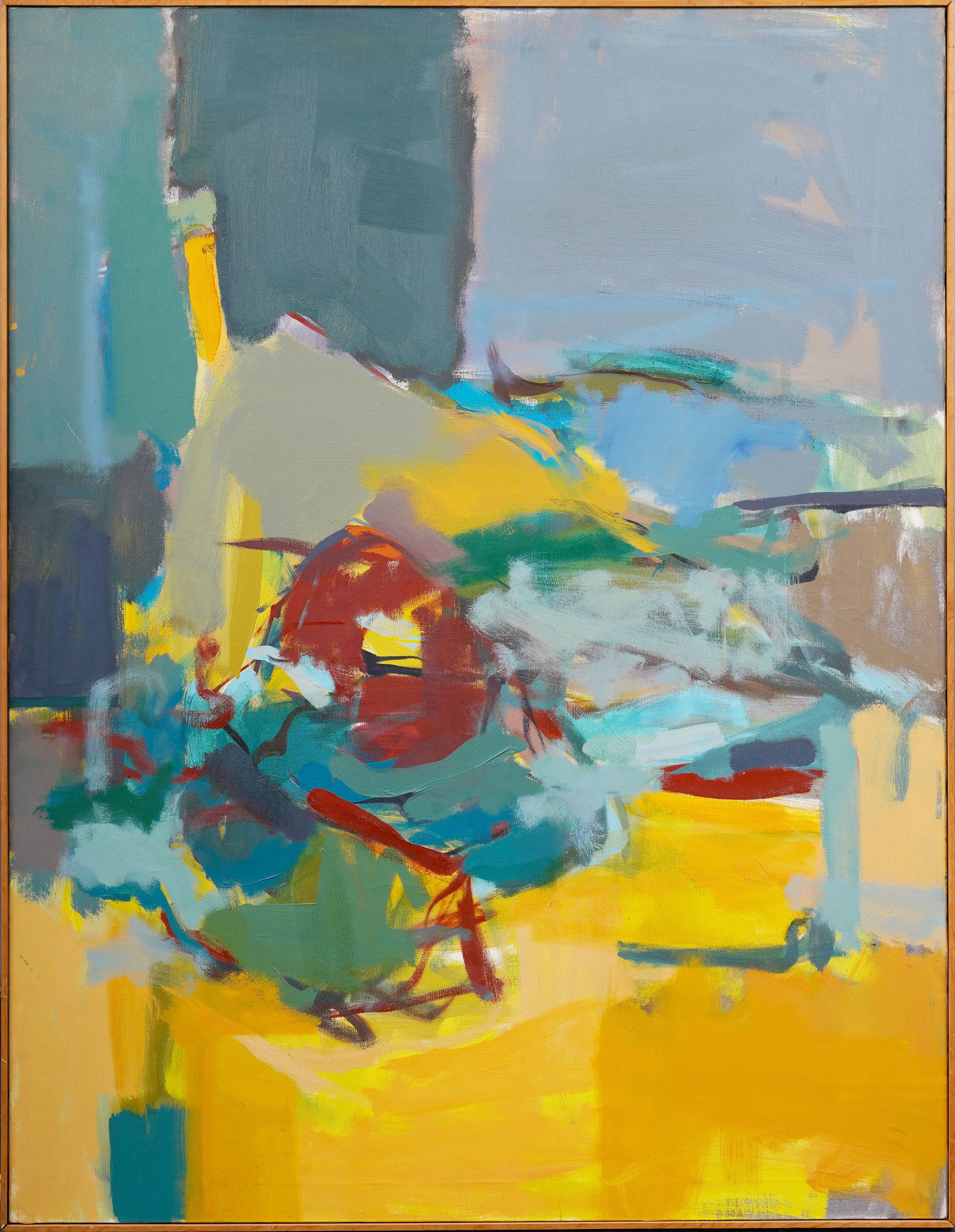 Large Impressive Antique American School Mid Century Modern Abstract Expressionist Oil Painting (1 of 3)