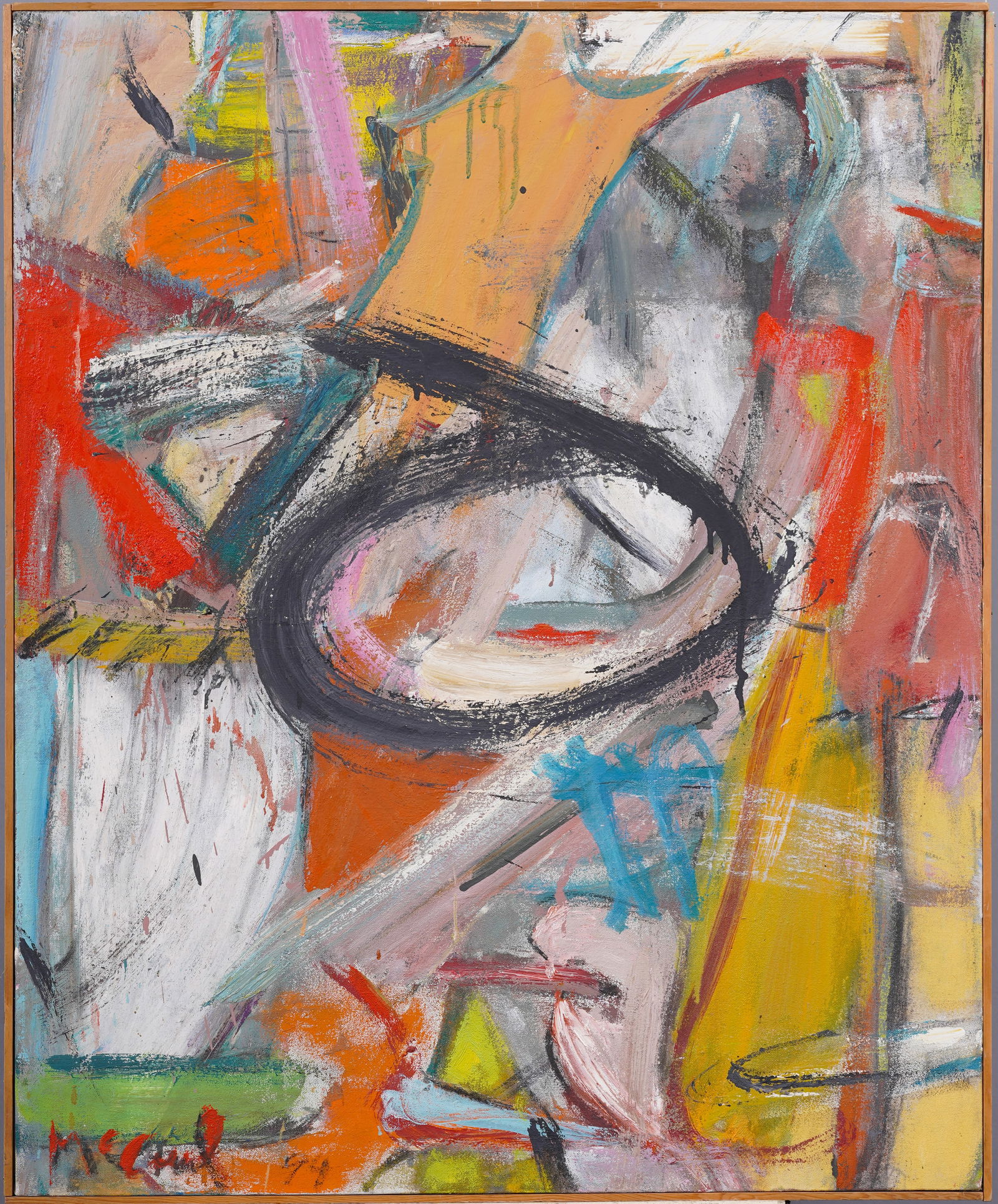 Excellent Antique American Abstract Expressionist Large Original Framed Modern Oil Painting (1 of 5)