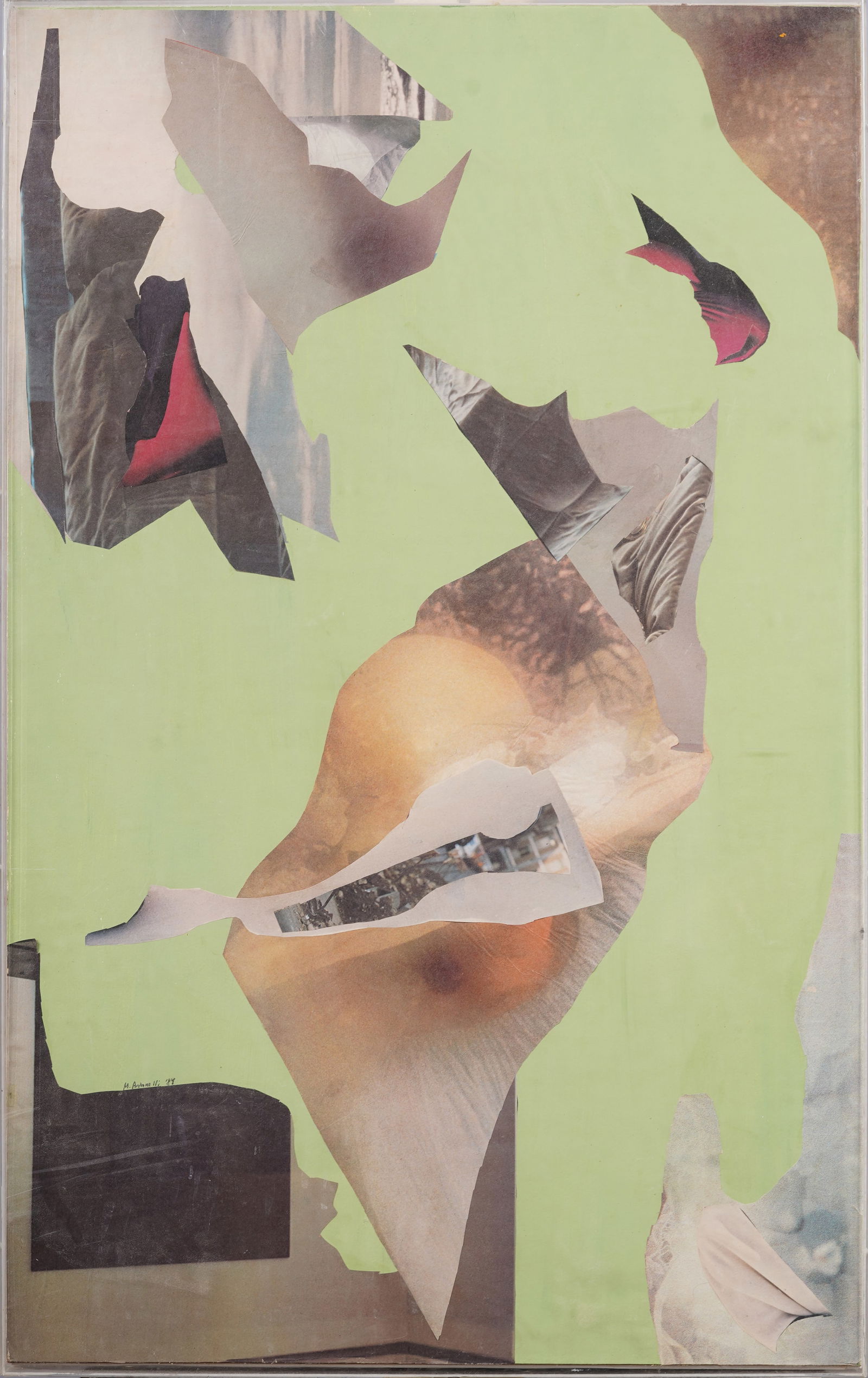 Antique American Abstract Expressionist Framed New York School Large Original Collage Painting (1 of 5)