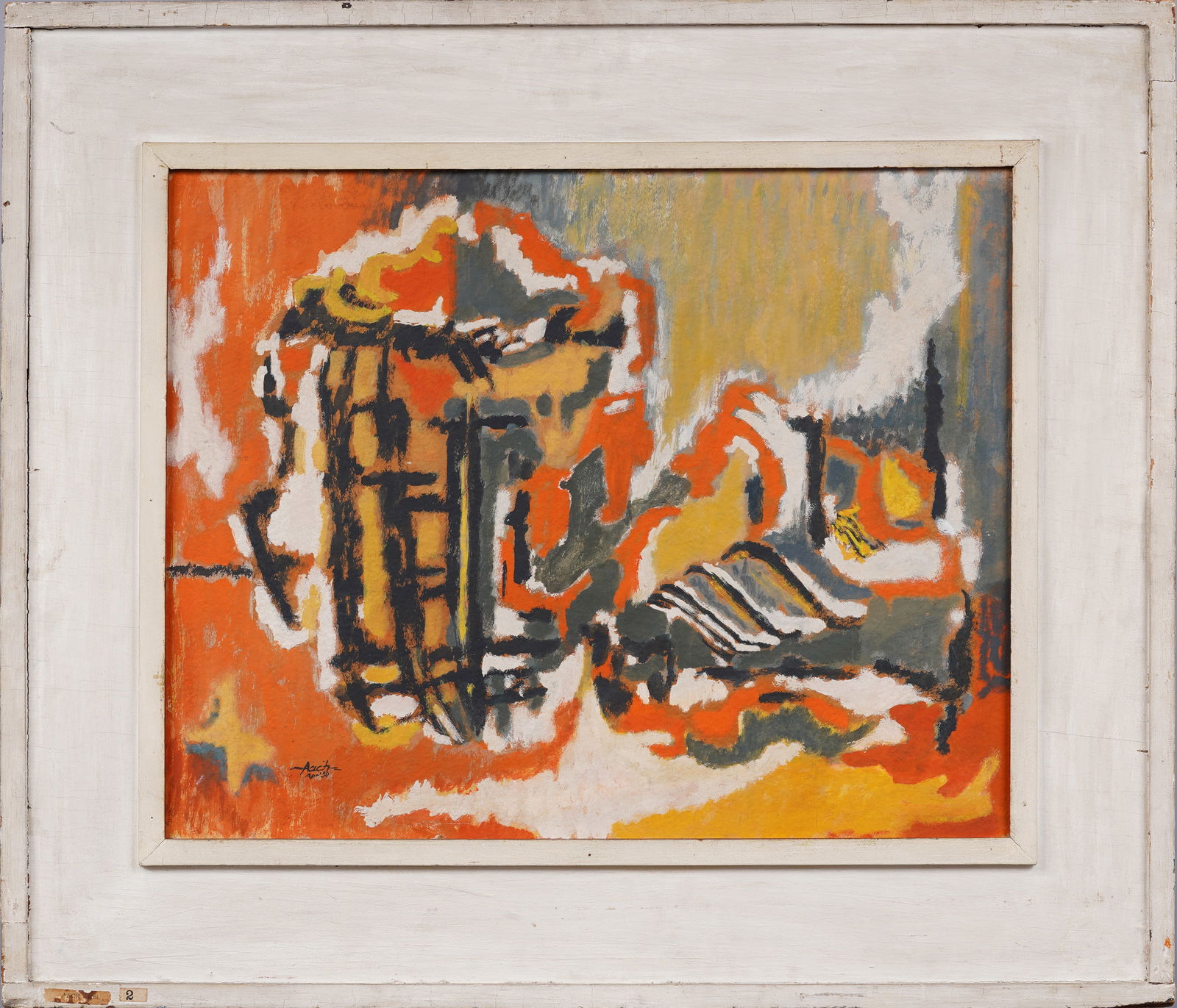Herb Aach (1923-1985) Antique American Abstract Expressionist Nicely Framed Original Oil Painting (1 of 6)