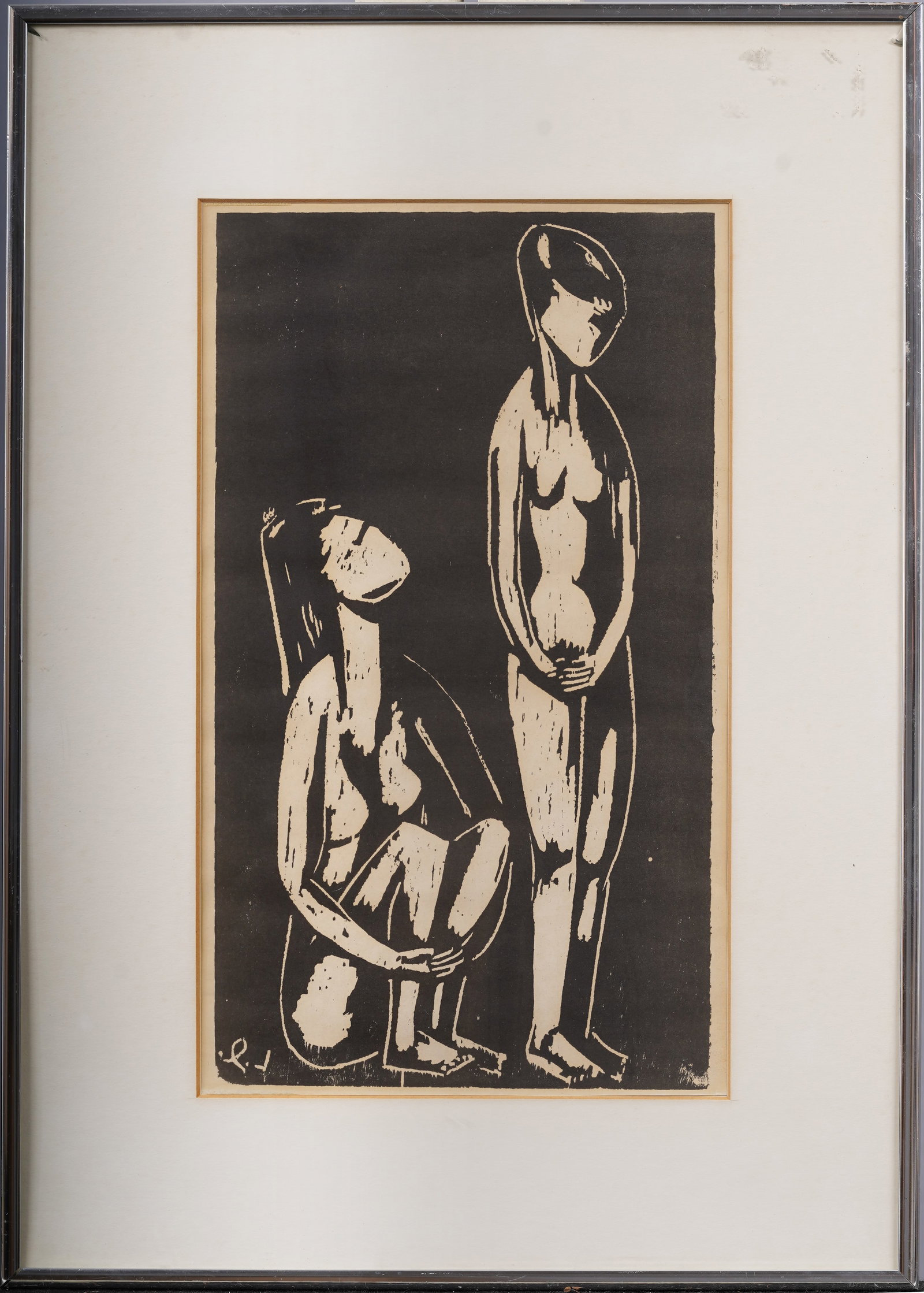 Interesting Mystery Monogrammed Woodblock Print (1 of 4)