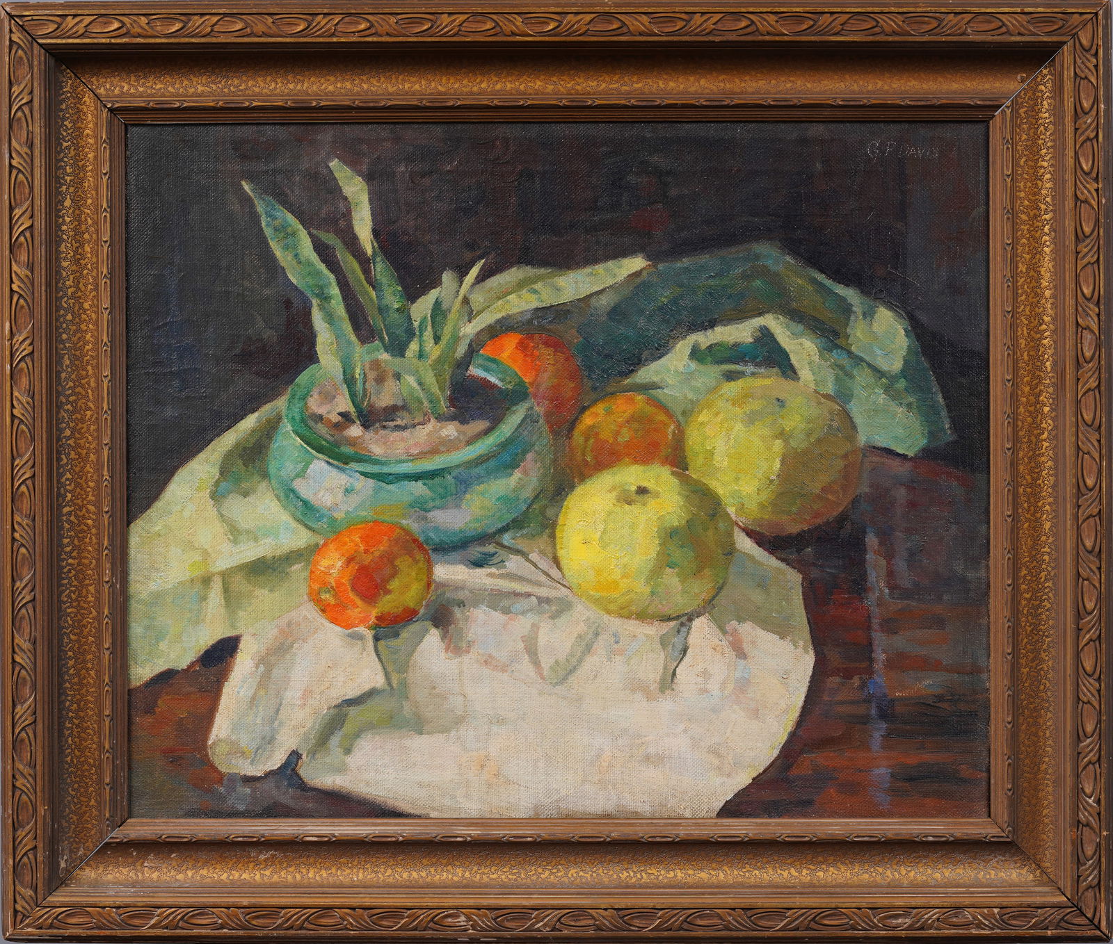 Interesting Well Painted Antique American School Modernist Still Life Framed Signed  Oil Painting (1 of 5)