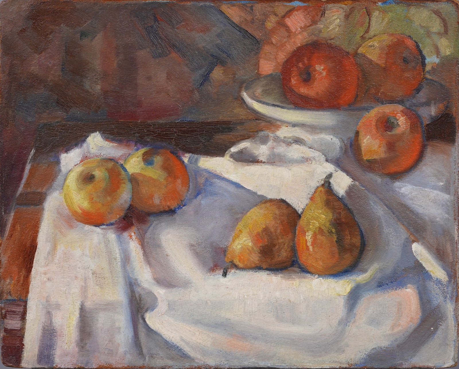 Antique American Impressionist Fruit Still Life Original Oil Painting (1 of 4)