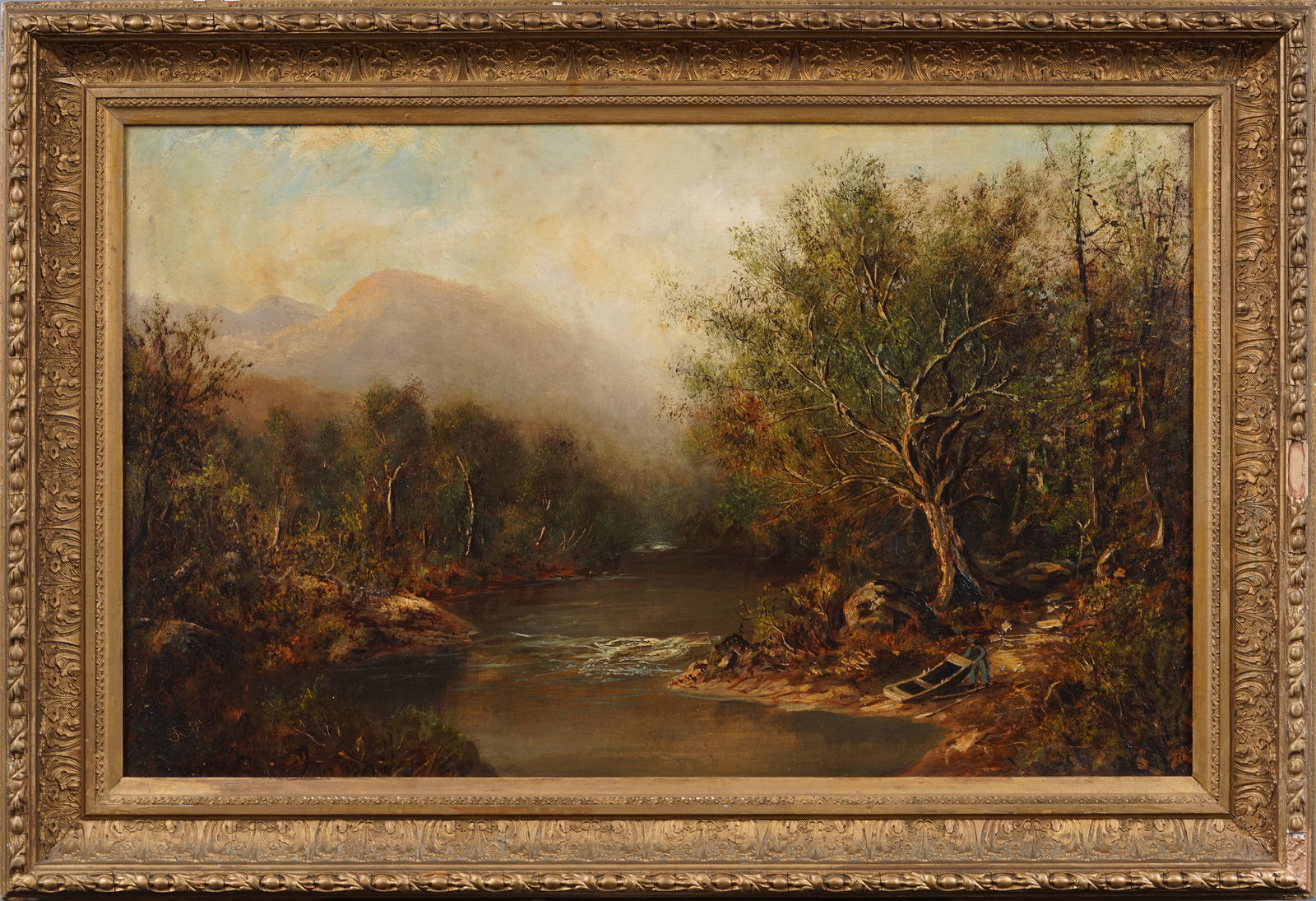 John Adams Parker (1827-1900) Antique American Hudson River School Landscape Original Oil Painting (1 of 9)