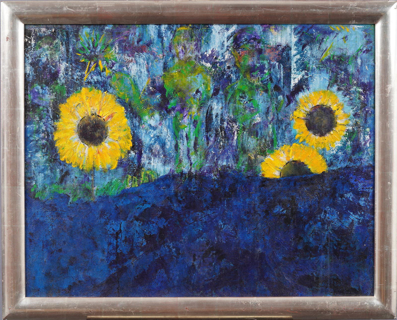 John J. Mulcahy (1931 - 2012) Antique American School Modernist Abstract Sunflower Oil Painting (1 of 6)