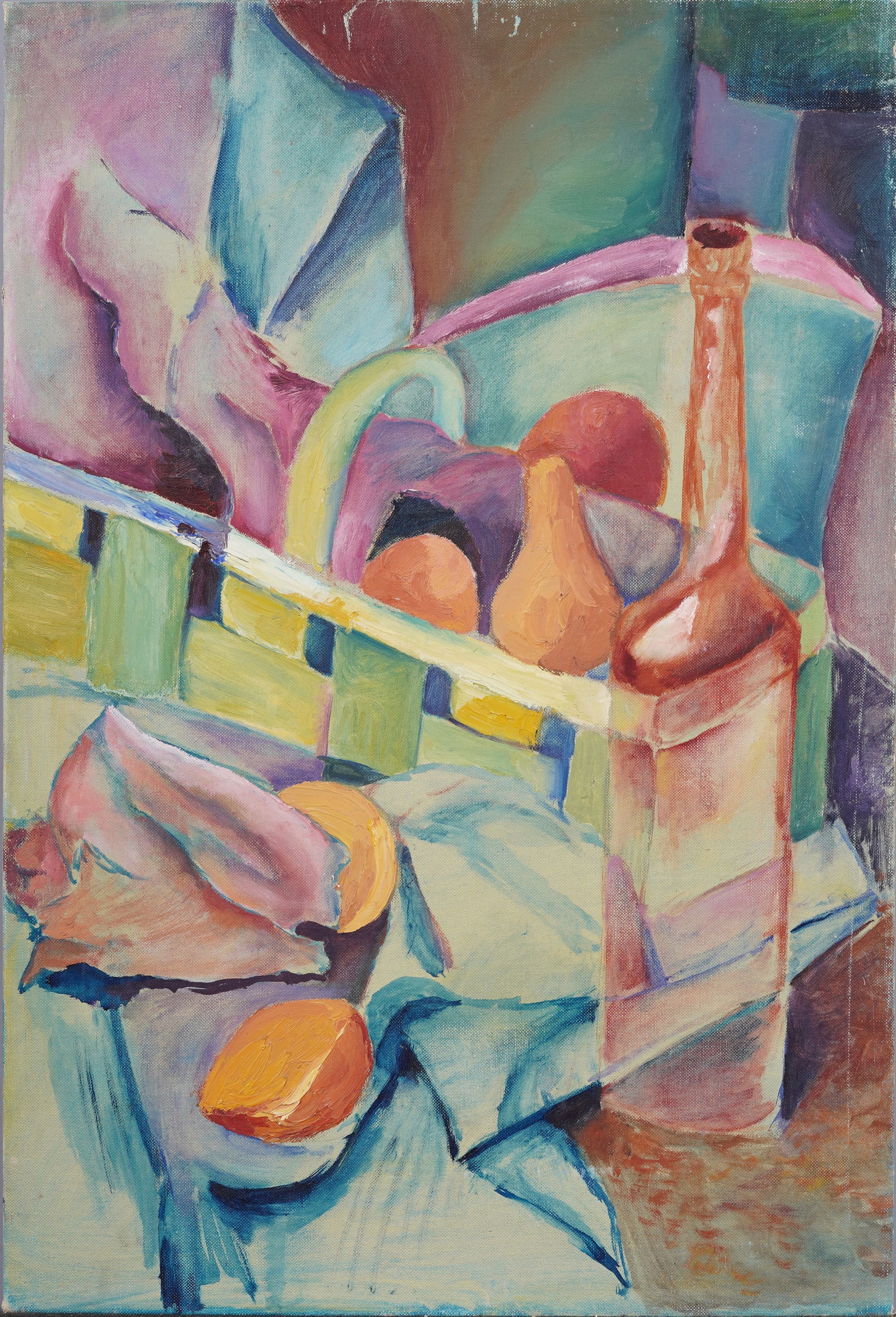 Antique American Modernist Wine Bottle Fauvist Picnic Rare Early