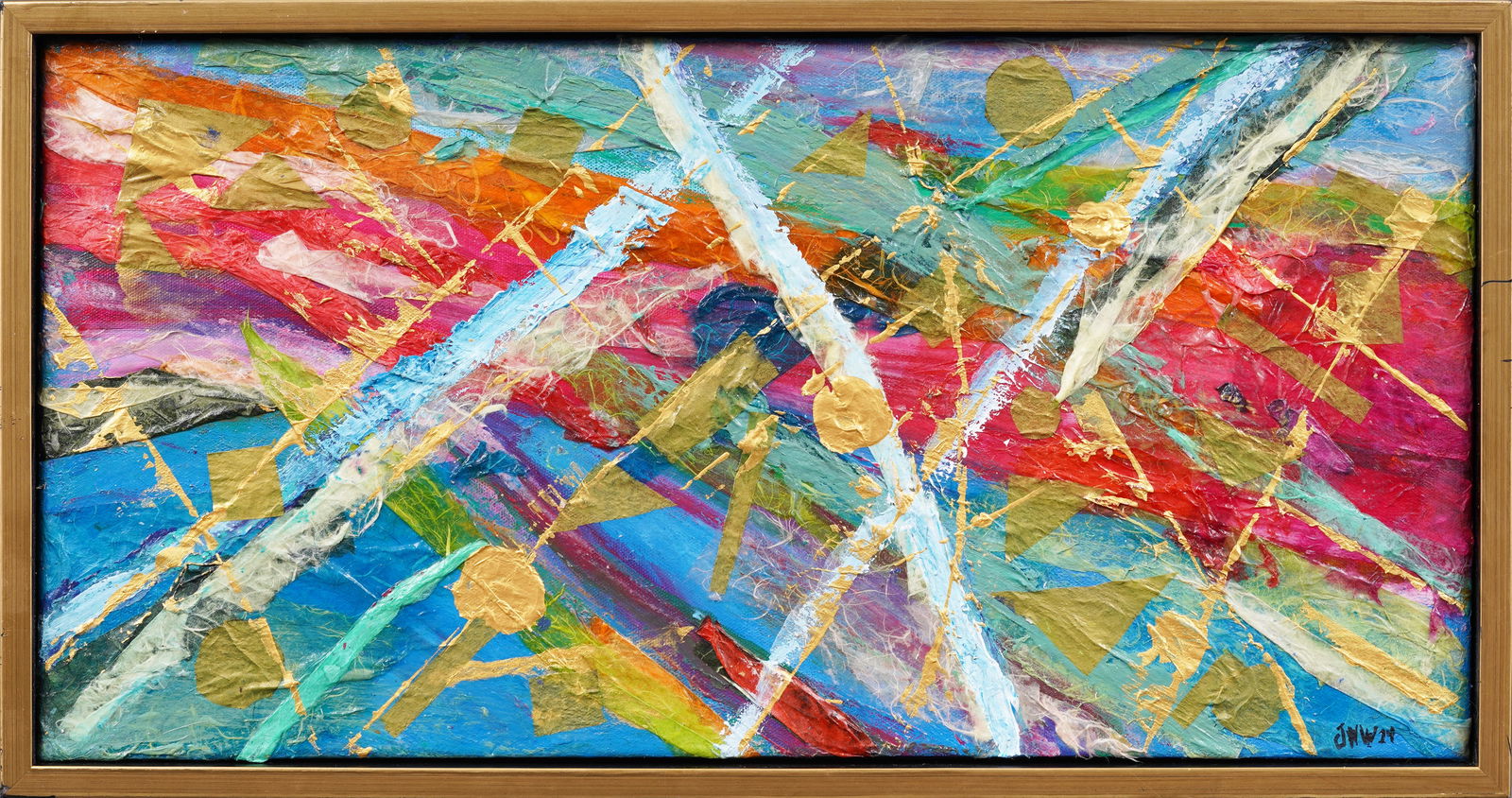 Signed J. Wolfson Vintage American School Abstract Framed Original Oil Painting (1 of 7)