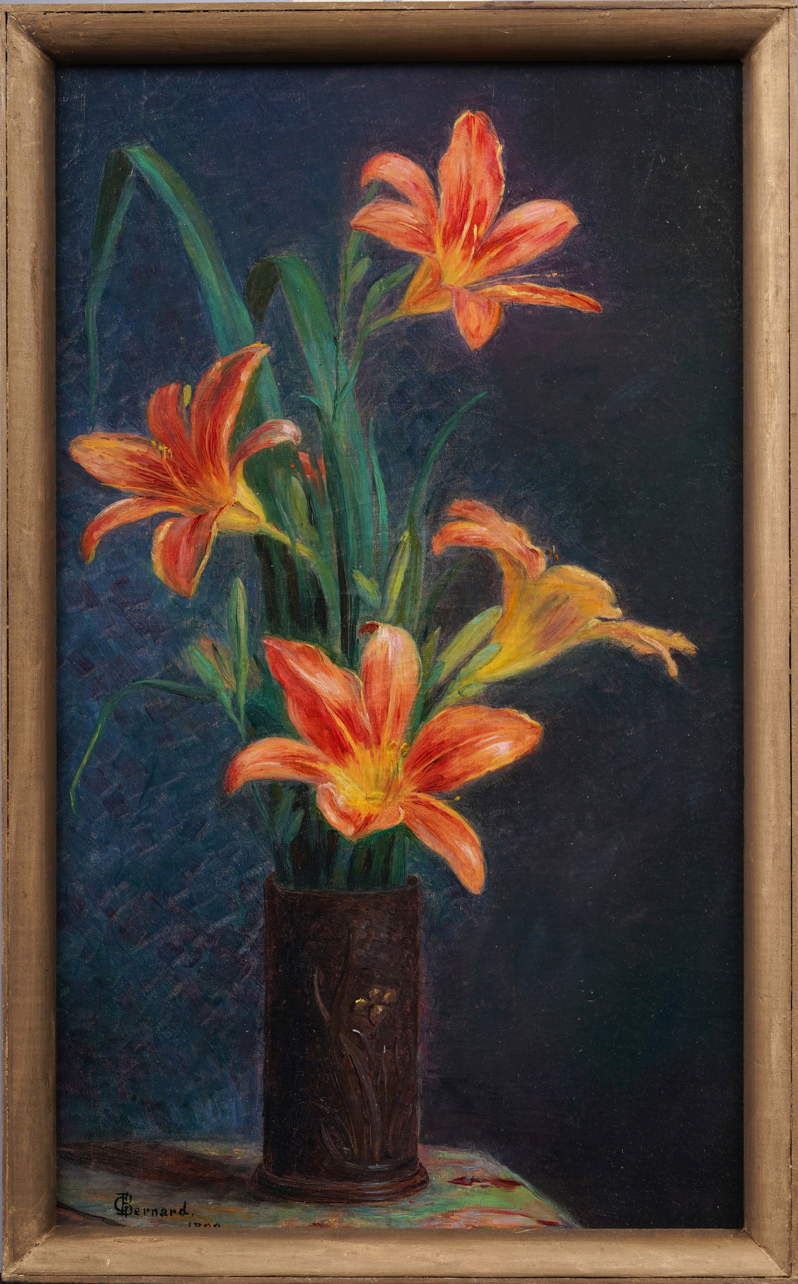 Grace Bernard (Born 1876) Antique American Impressionist Flower Still Life Original Oil Painting (1 of 6)