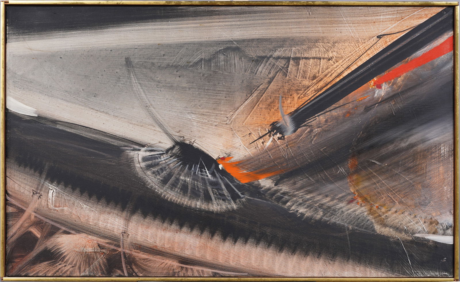 Large Antique American School Abstract Expressionist Signed Framed Original Oil Painting (1 of 5)